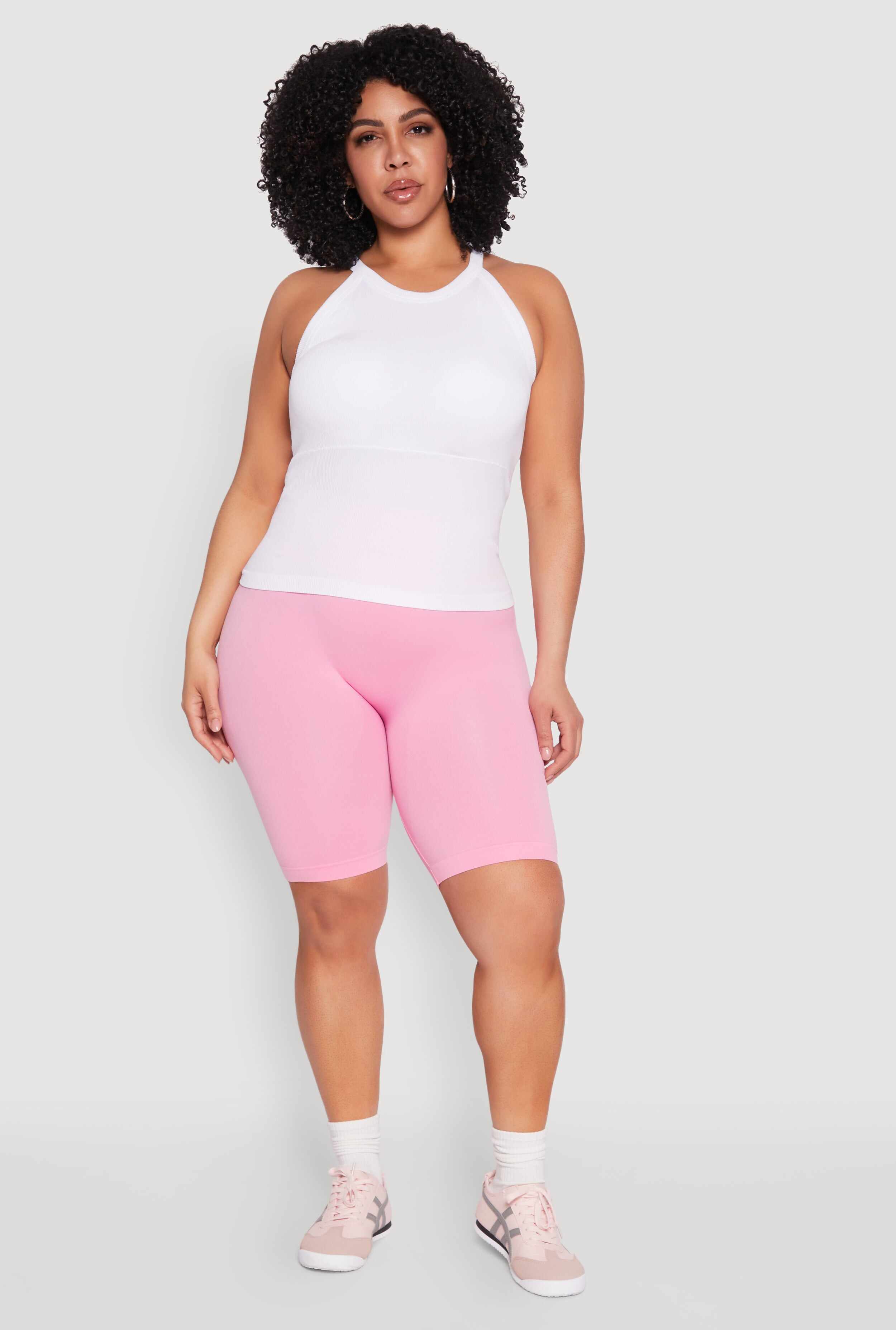Plus Size Seamless High Waisted Bike Shorts