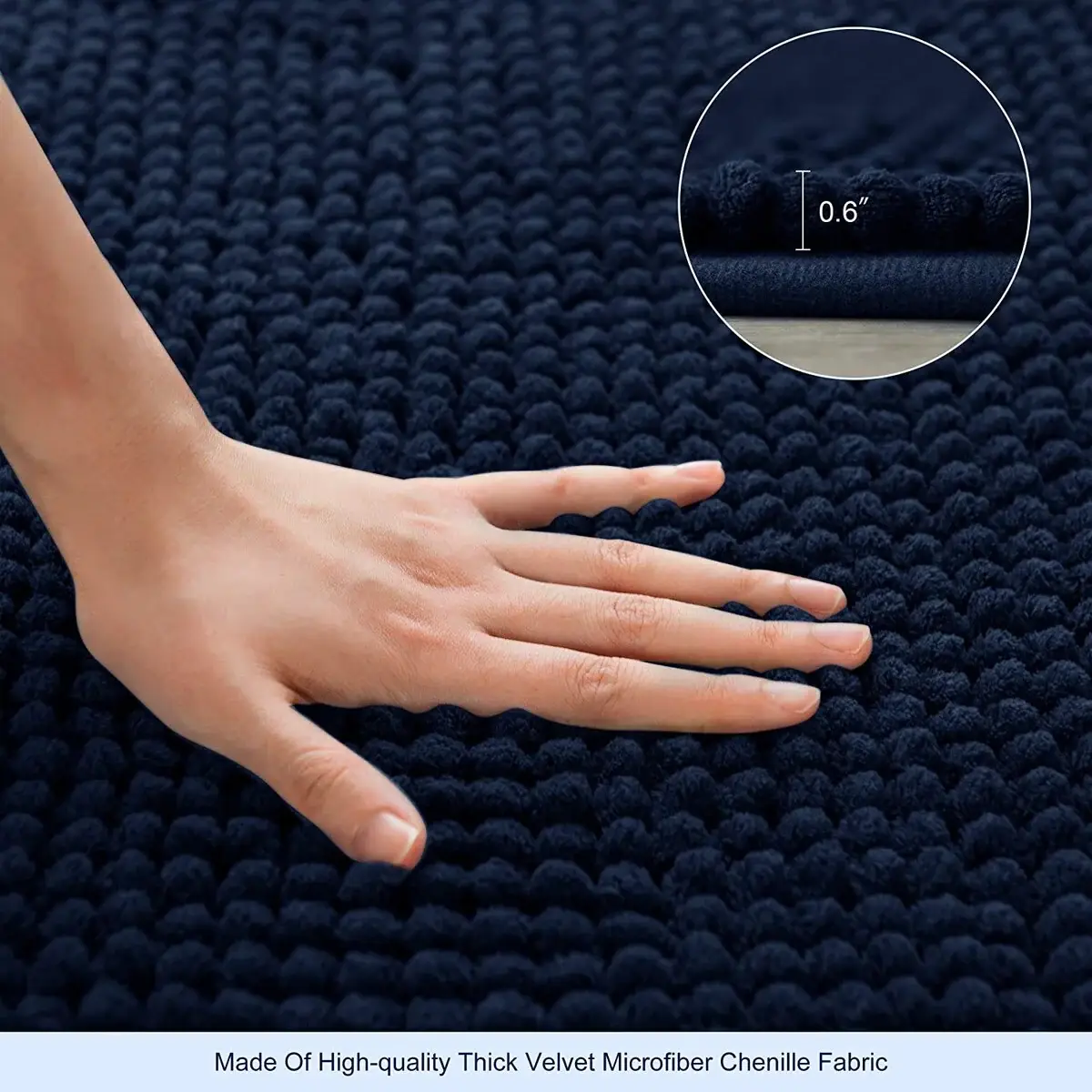 Subrtex Luxury Chenille Bath Rugs Soft Bathroom Mats