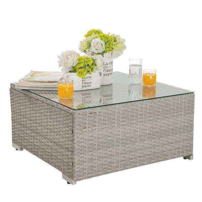 Polla Wicker/Rattan 4 - Person Seating Group with Cushions