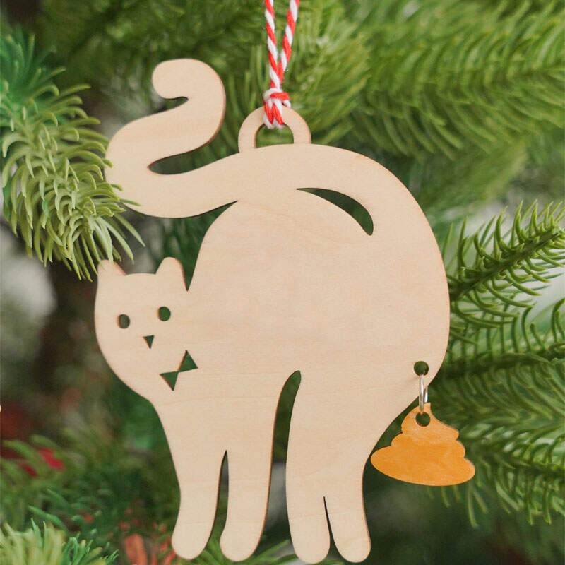 Poop Dog Merry Christmas Ornament