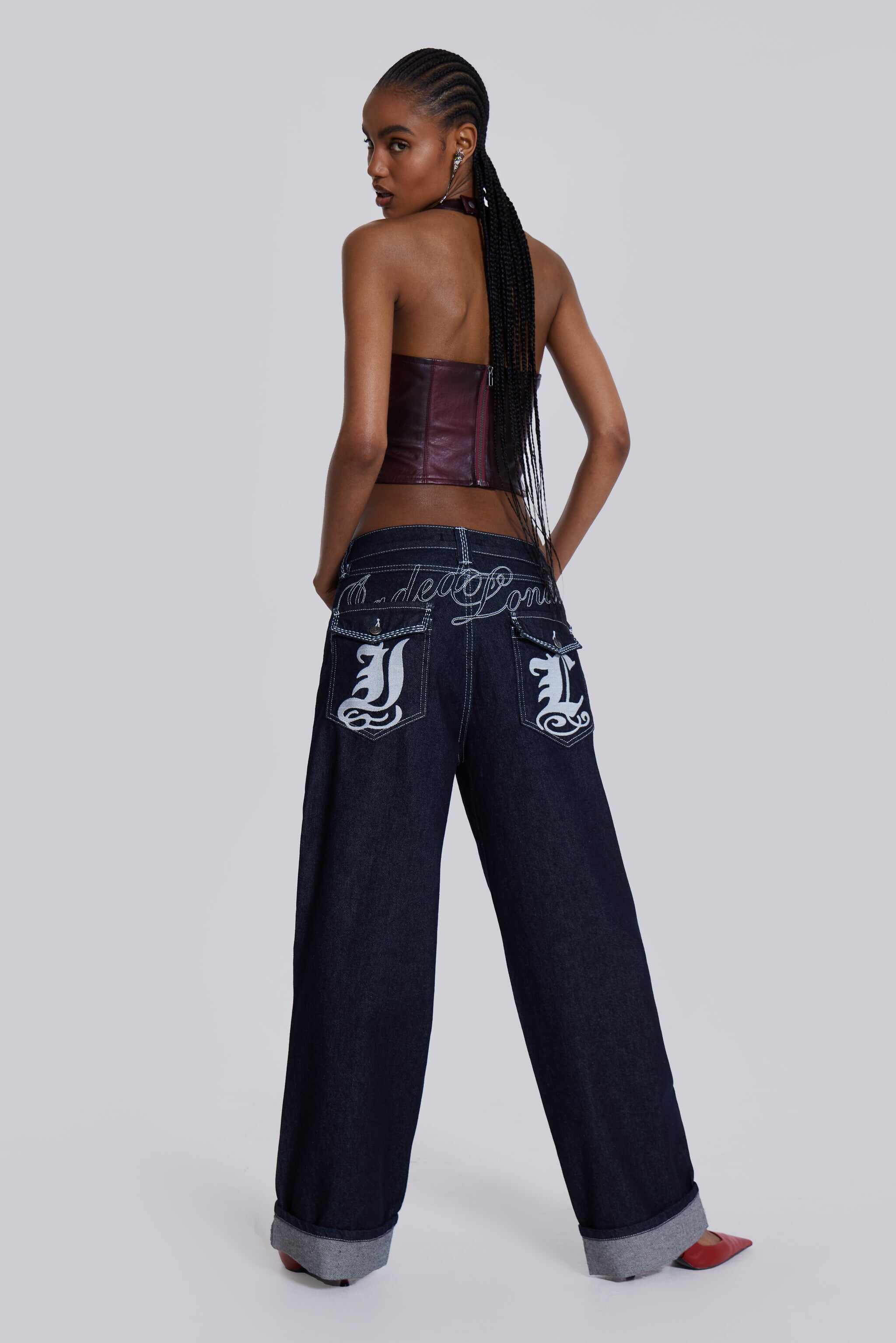 Sonic Embroidered Baggy Jeans