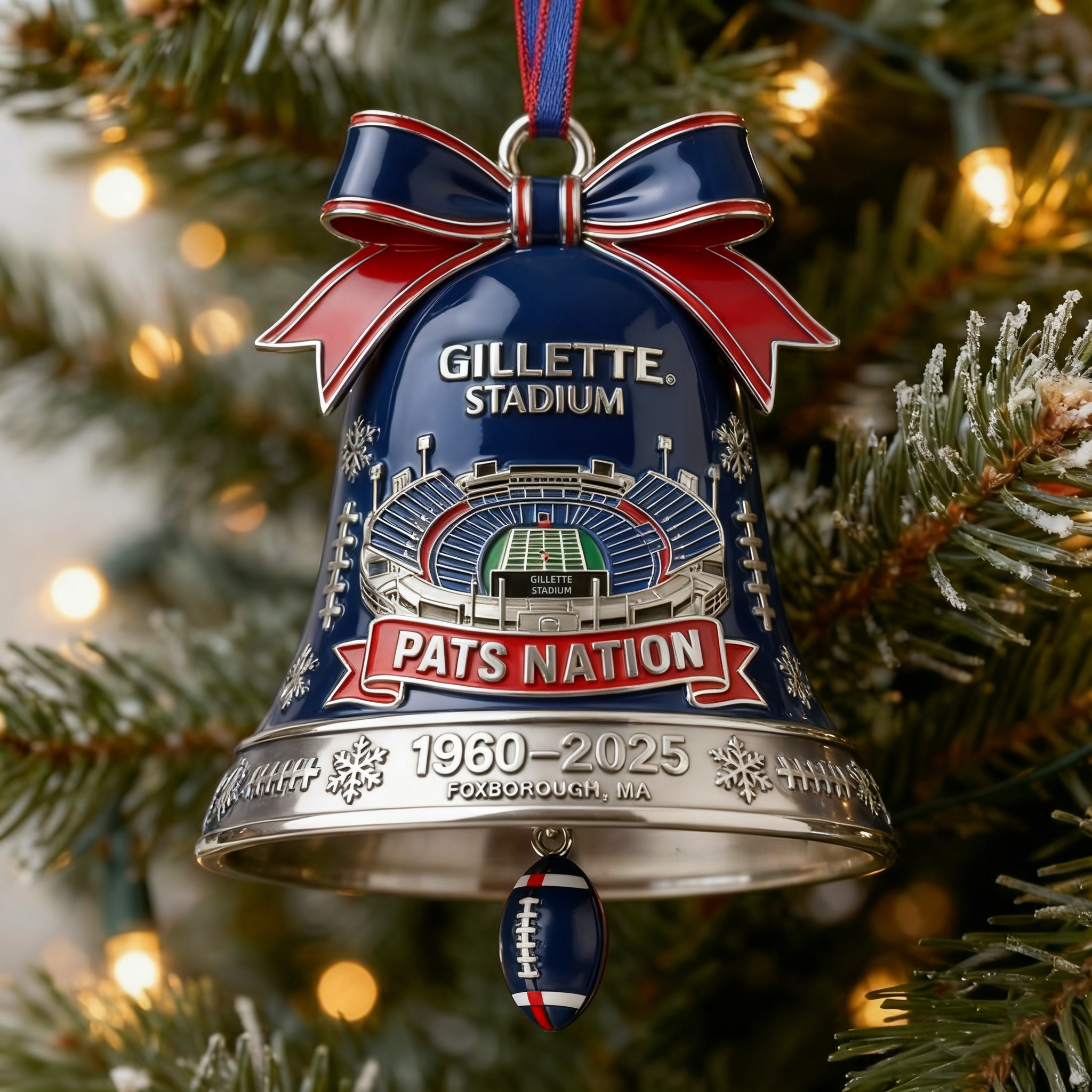 New England Football Gillette Stadium Bell Ornament