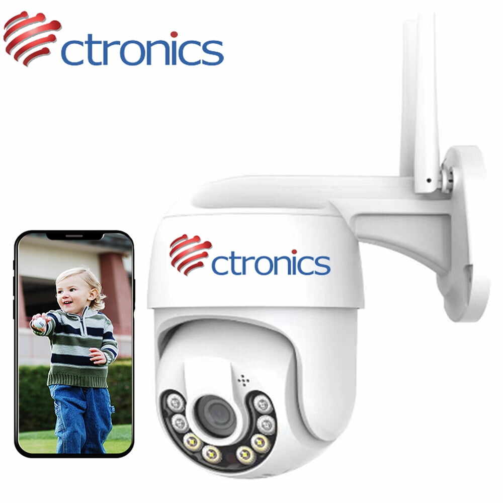 Ctronics Security Camera with Spotlight, 360° View, Waterproof PIR Detection, Color Night Vision