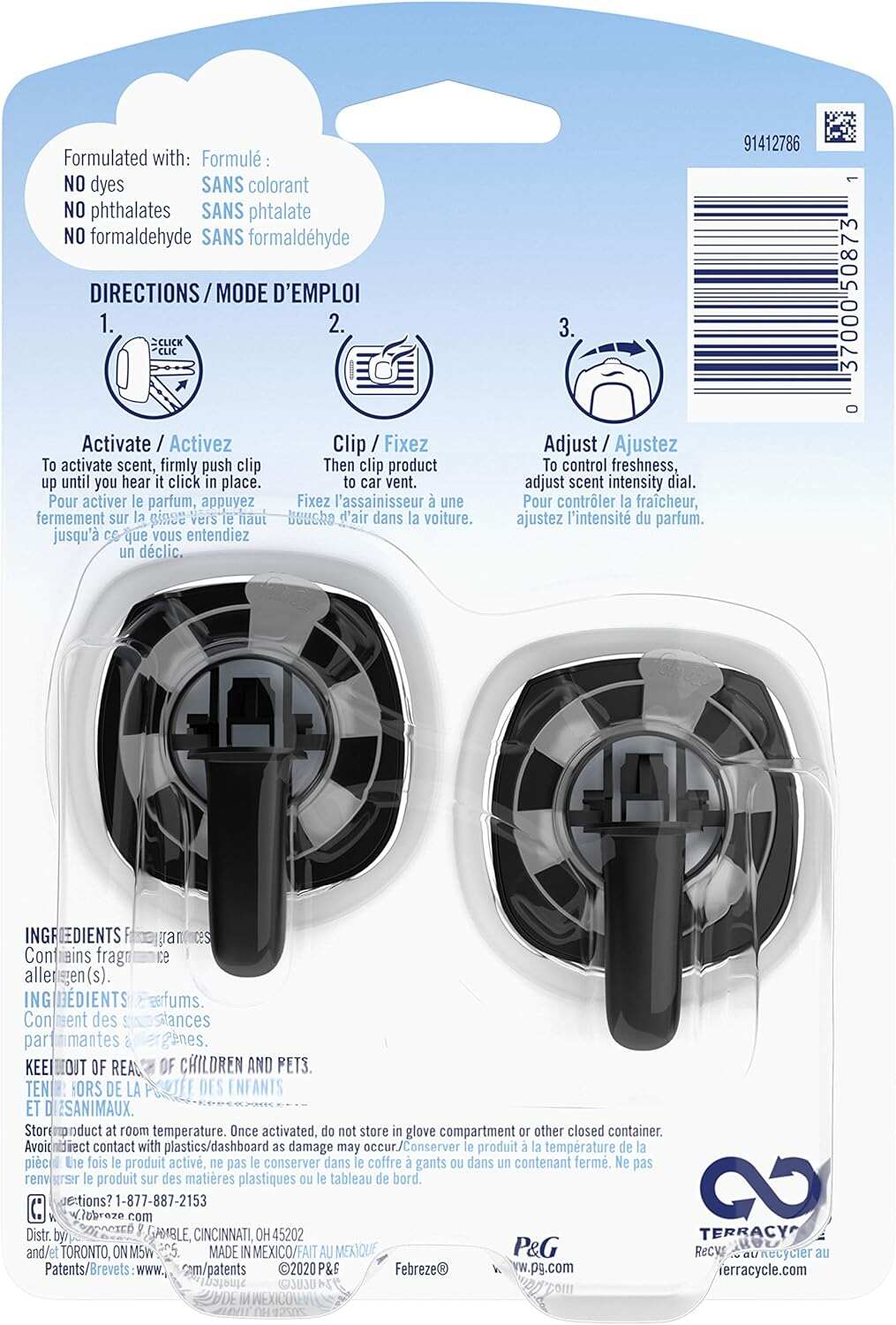 Febreze Car Air Fresheners, New Car Scent, Odor Eliminator for Strong Odors Car Vent Clips (2 Count)