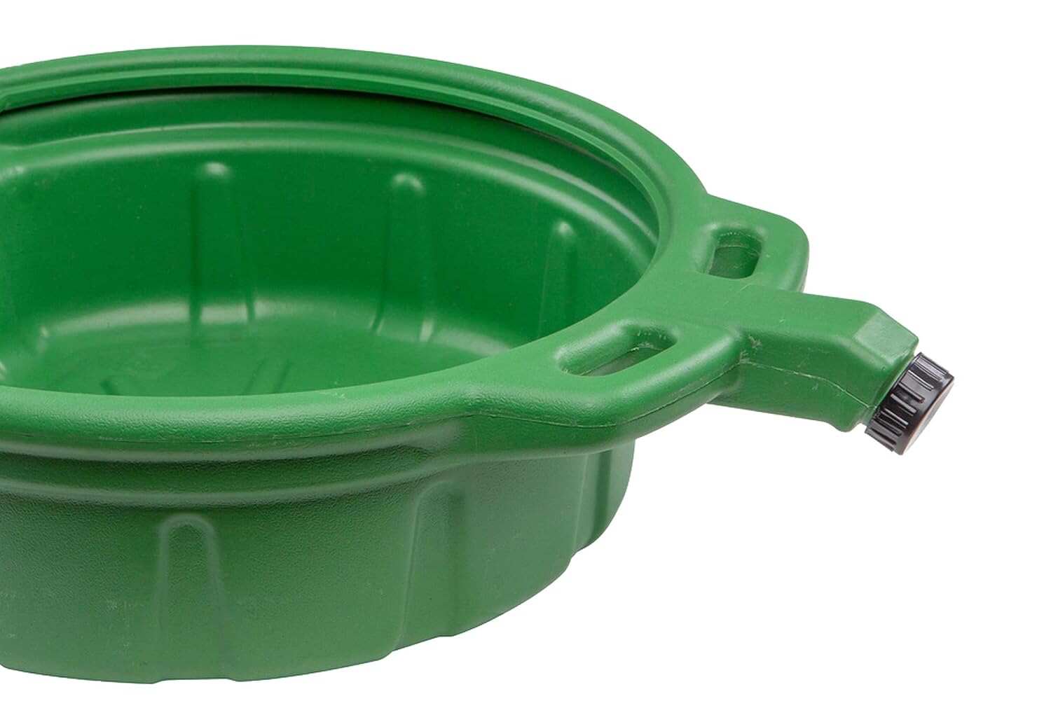 Groz Antifreeze Drain Pan, 4.25 Gallon / 16 Liter Green HDPE Coolant Catch Pan with Anti-Splash Lip, Baffles, Large Handle and Anti-Spill Spout Cap for Auto Shops and Garages (41961)
