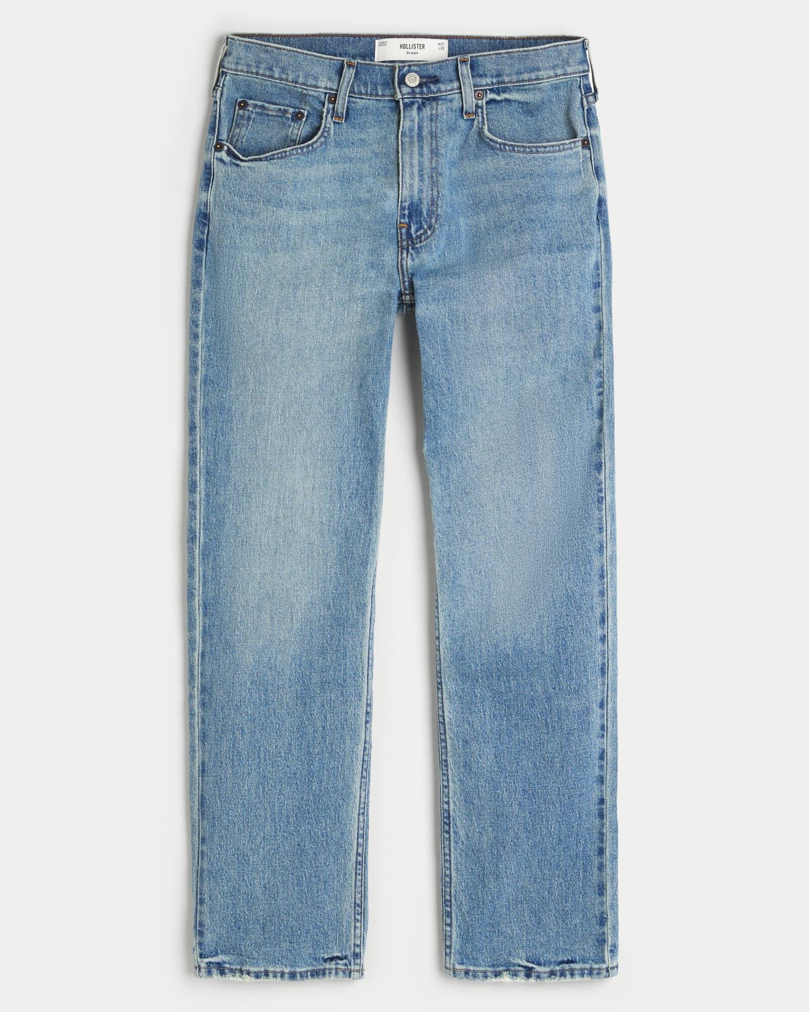 Light Wash Straight Jeans