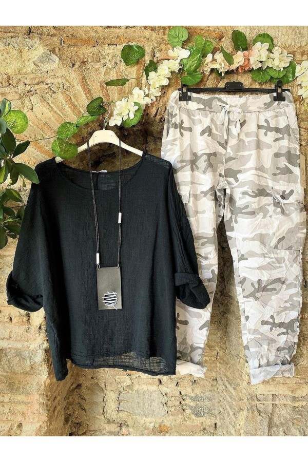 Black Round Neck Half Sleeve Casual Two Piece Sets