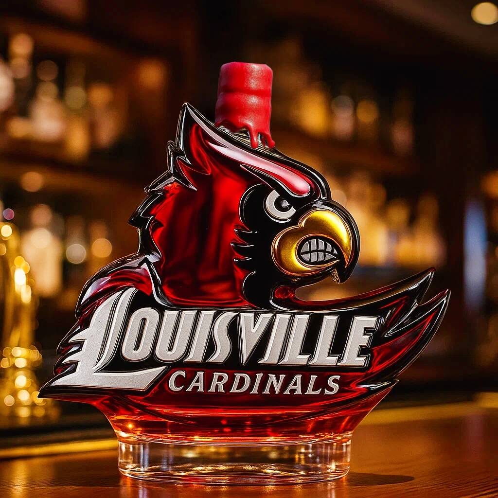 Louisville Cardinals Whiskey Bottle