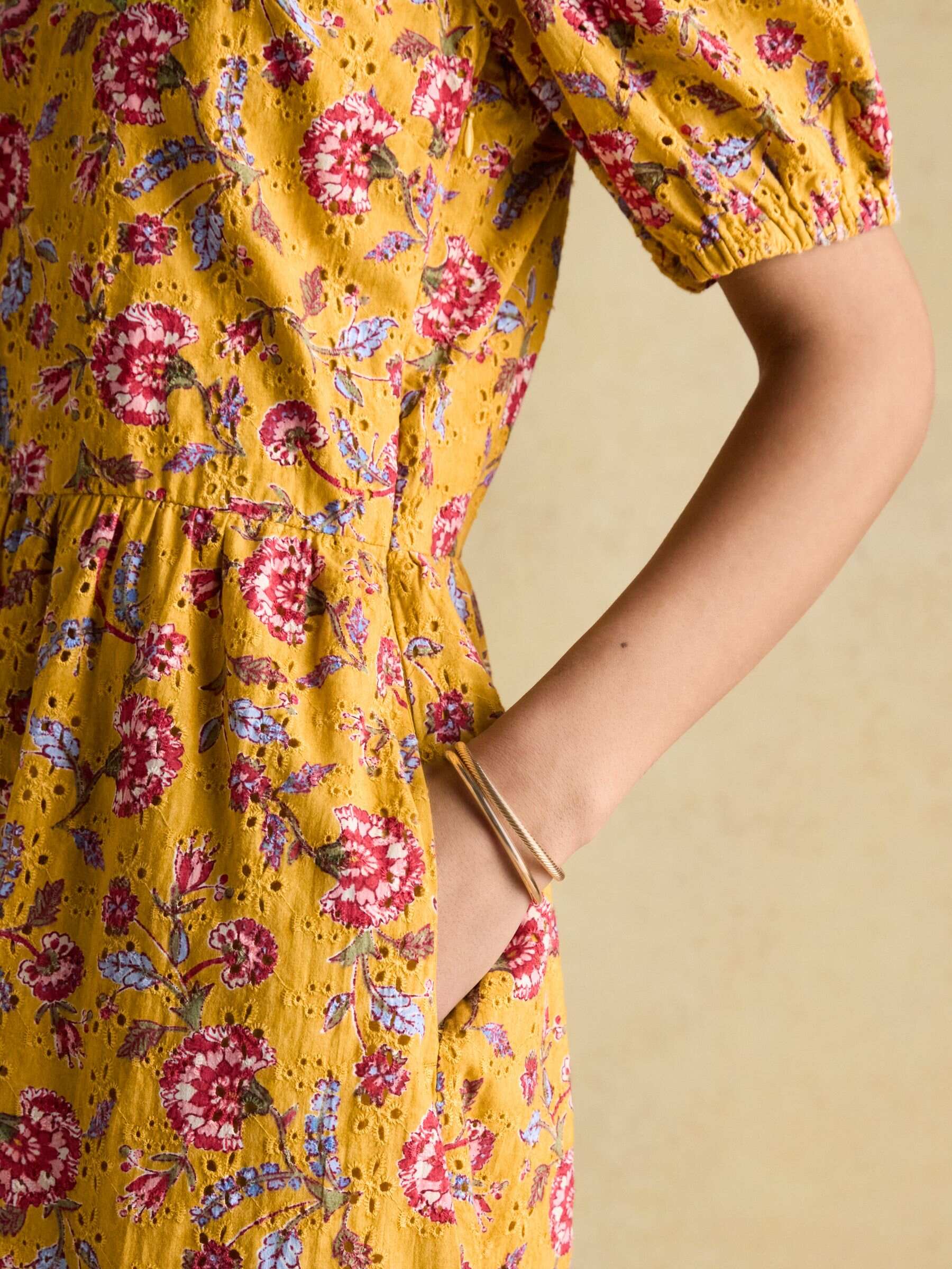 Harlow Yellow Floral Broderie Dress