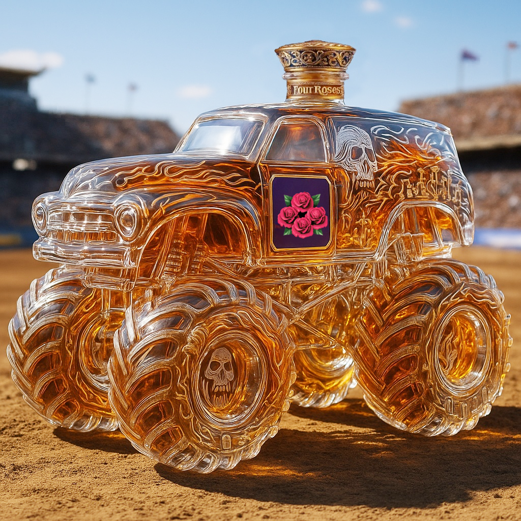 Grave Digger Monster Truck Whiskey Bottle