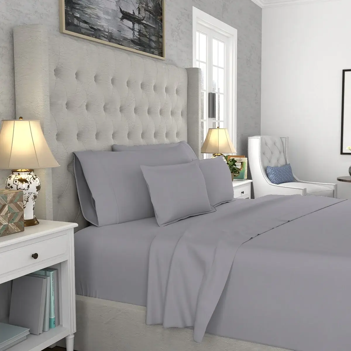 Color Sense 1200TC Premium Cotton-Blend Wrinkle-Resistant Sheet Set