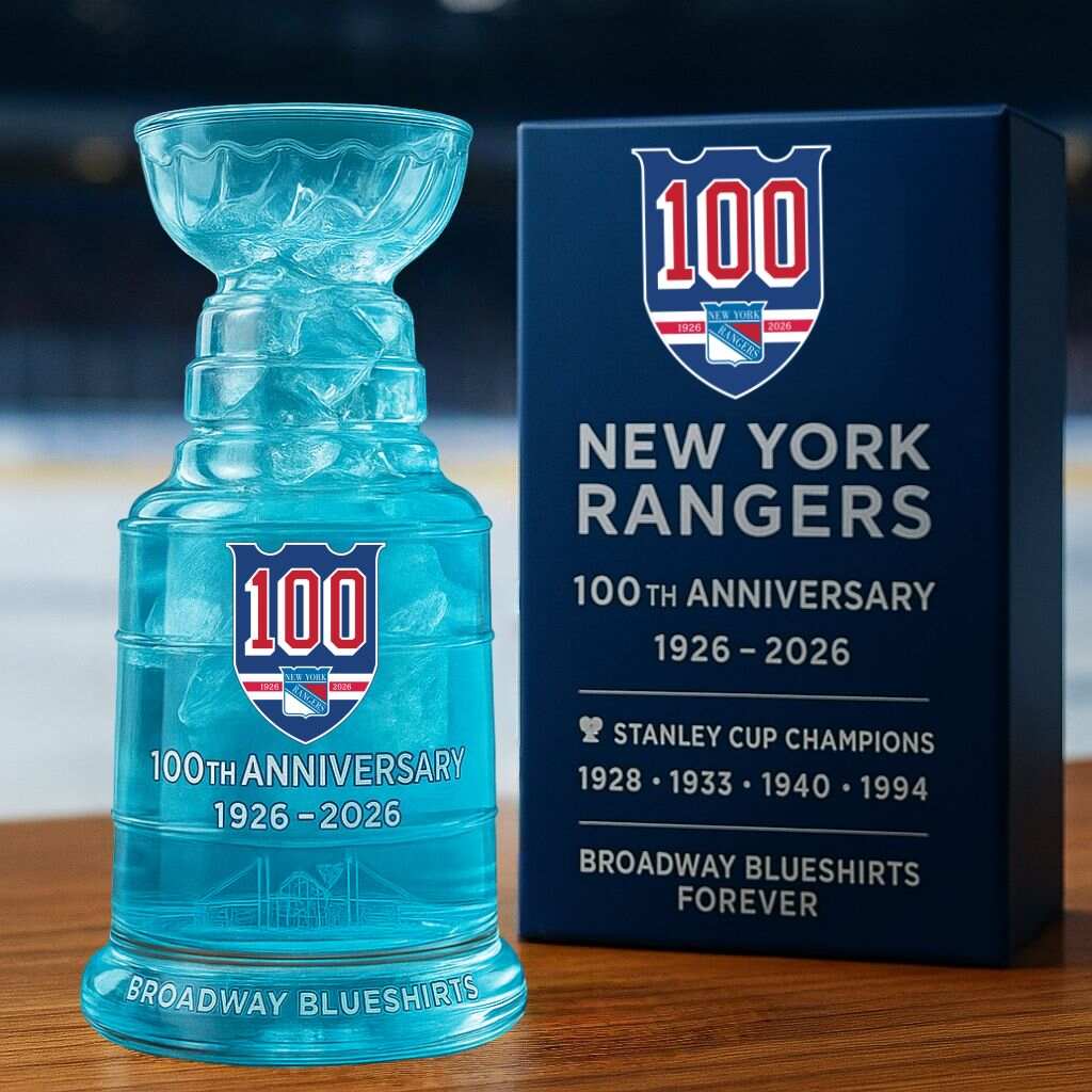 New York Rangers 100th Anniversary Whiskey Glass