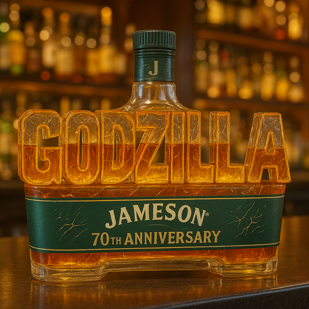 Godzilla 70th Anniversary Whiskey Bottle