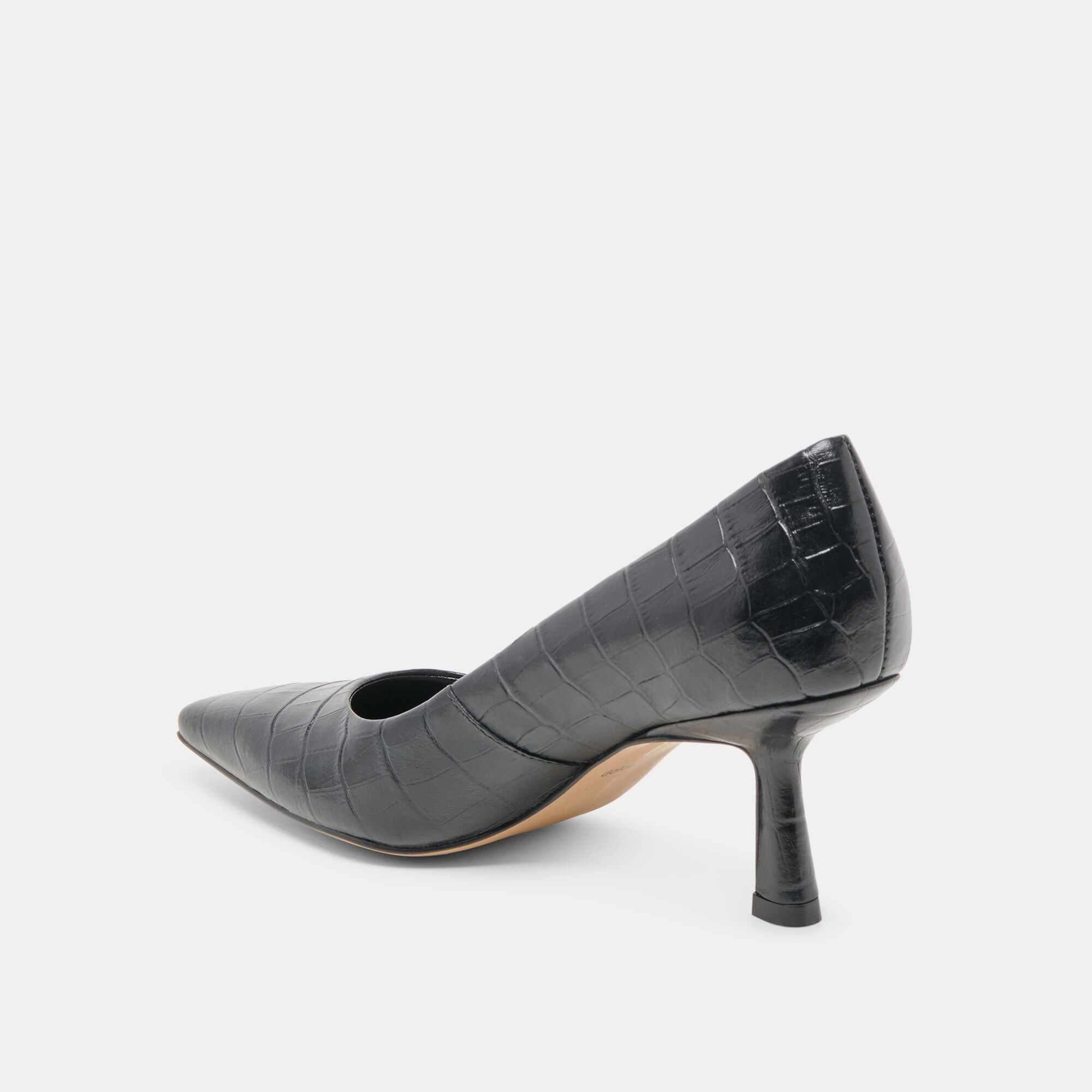 BRIONA HEELS NOIR CROCO EMBOSSED LEATHER