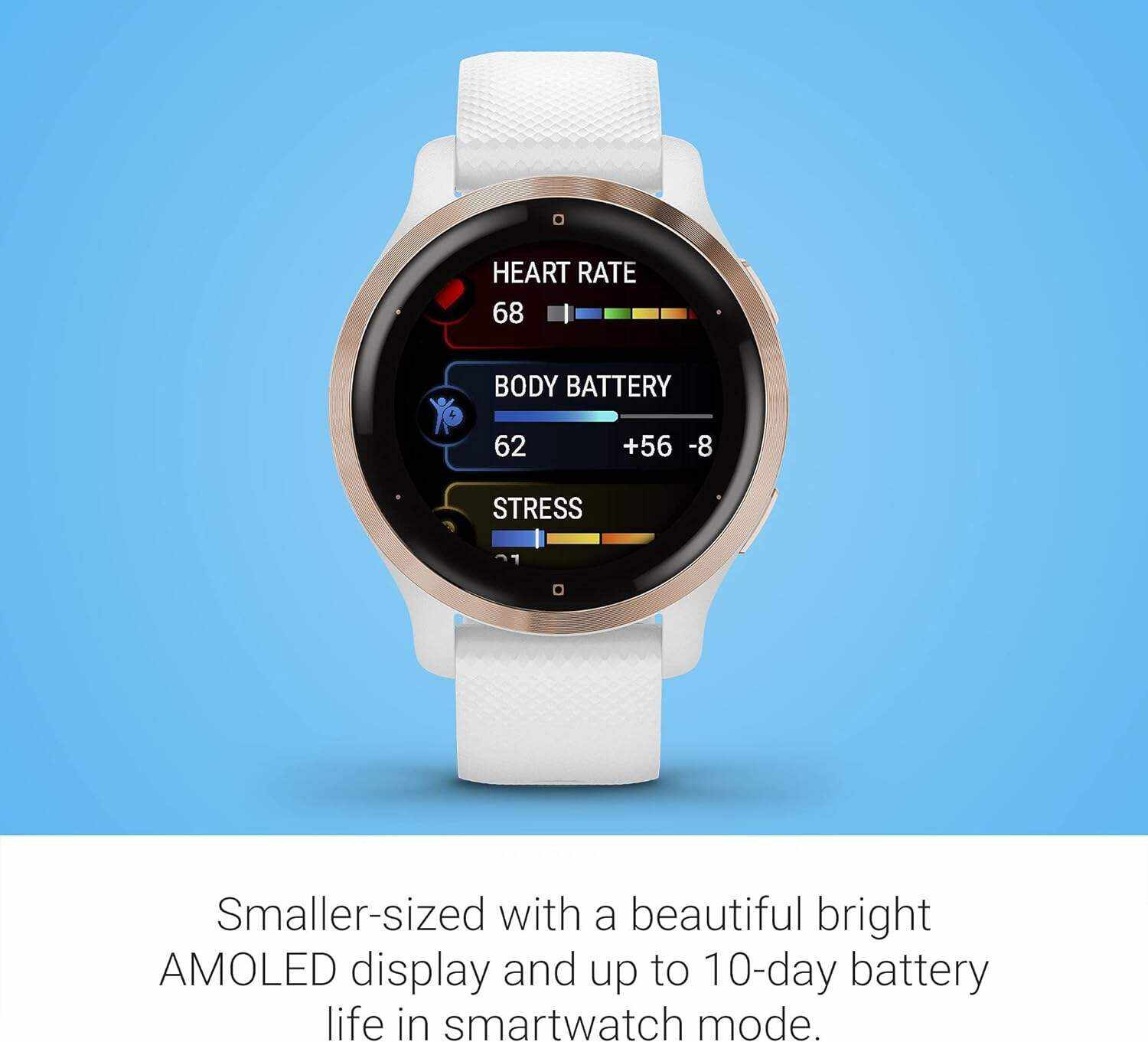 Garmin Venu 2, GPS Smartwatch with Advanced Health Monitoring and Fitness Features, Slate Bezel with Black Case and Silicone Band , 27.9 mm