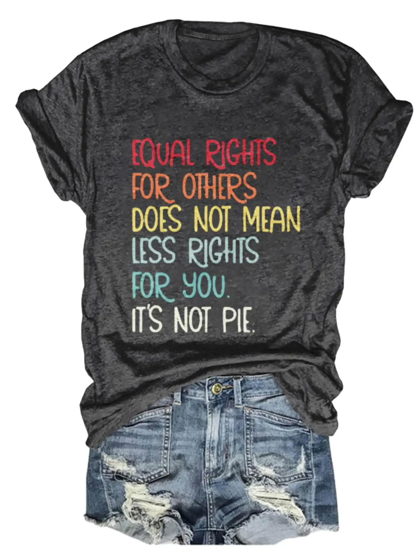 Unisex Shirt Equal Rights For Others Does Not Mean Less Rights For You It's Not Pie Lgbt Rainbow Design Print T-shirt