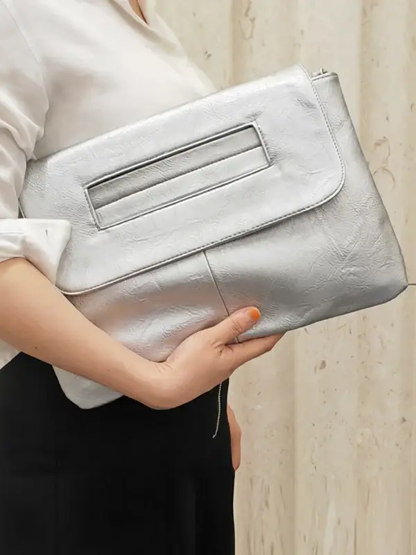 Oversized Fold-Over Clutch Bag