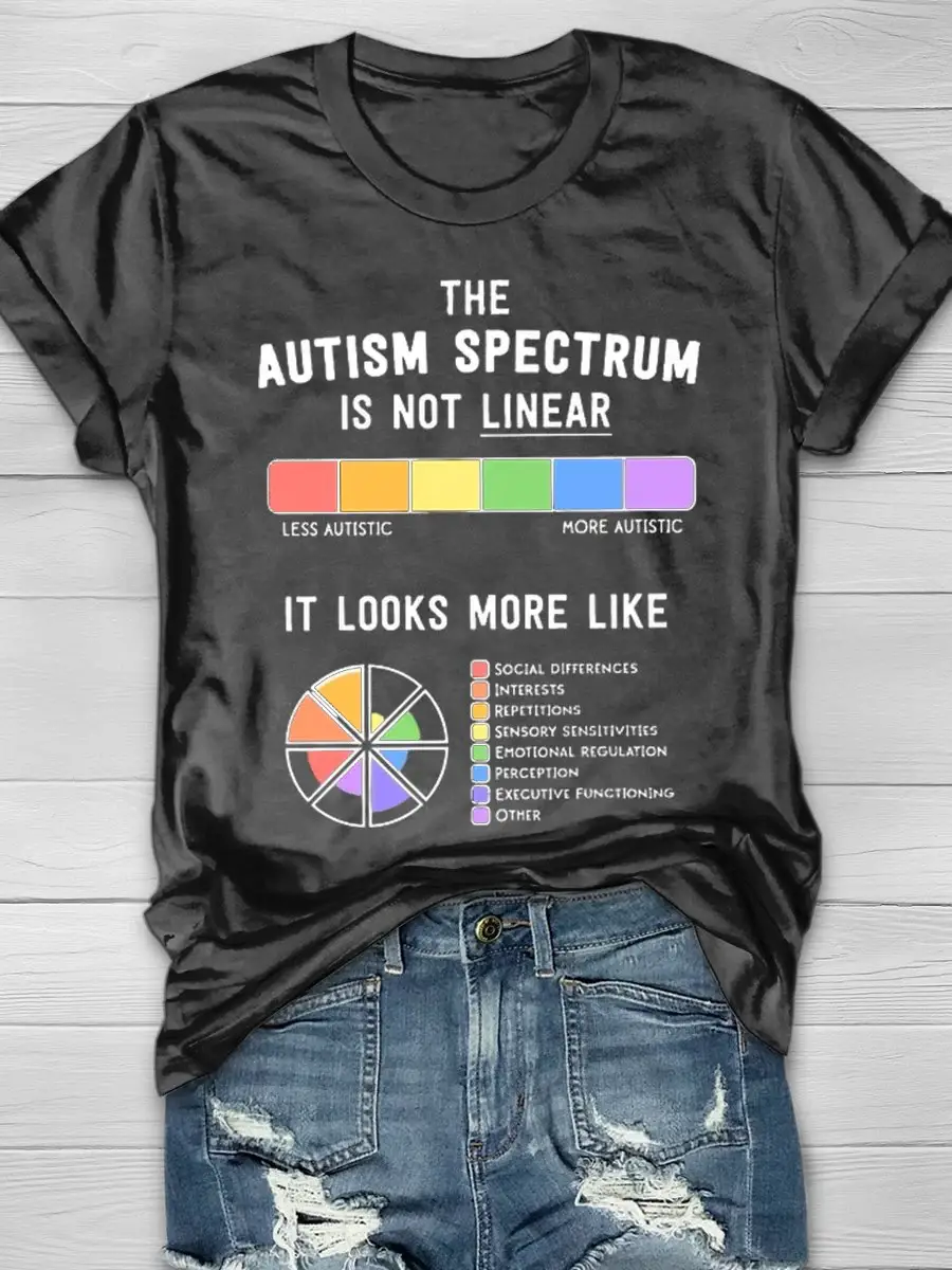The Autism Spectrum Is Not Linear Art Print T-shirt