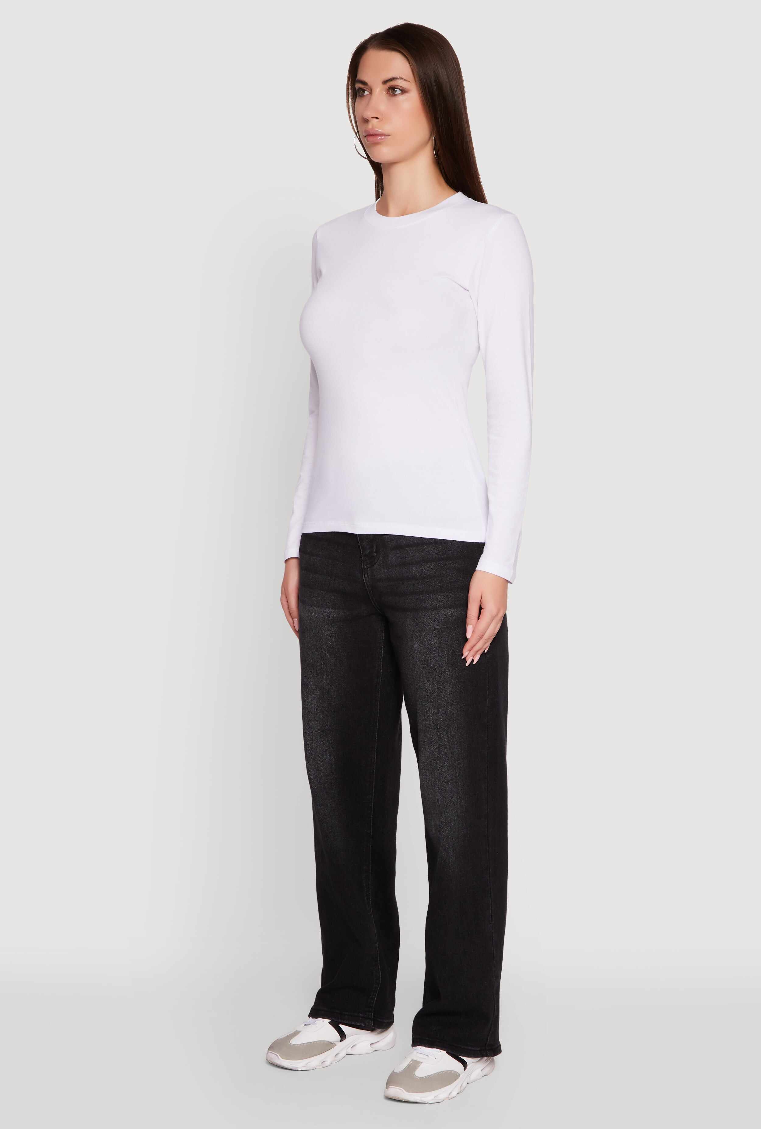 Long Sleeve Basic Crew Neck T-Shirt