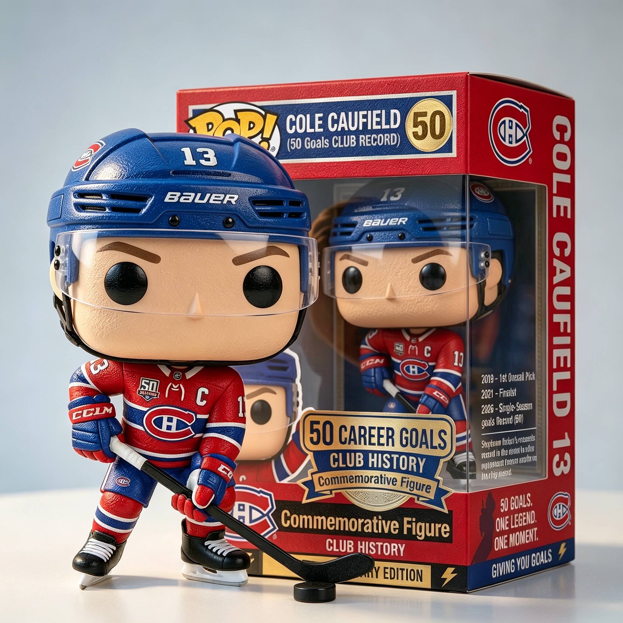 🏒COLE CAUFIELD 50 GOALS COMMEMORATIVE POP!🔥