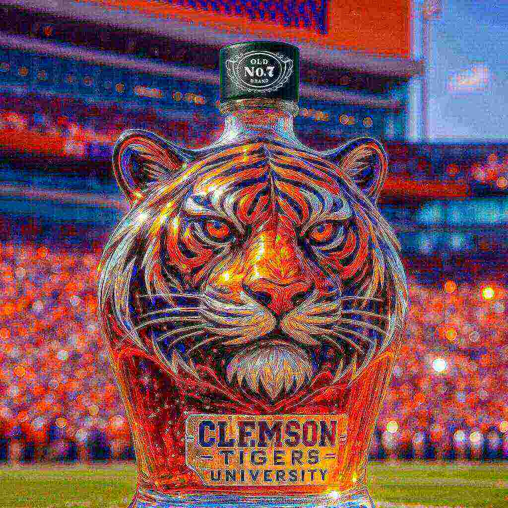 Clemson Tigers Whiskey Bottle