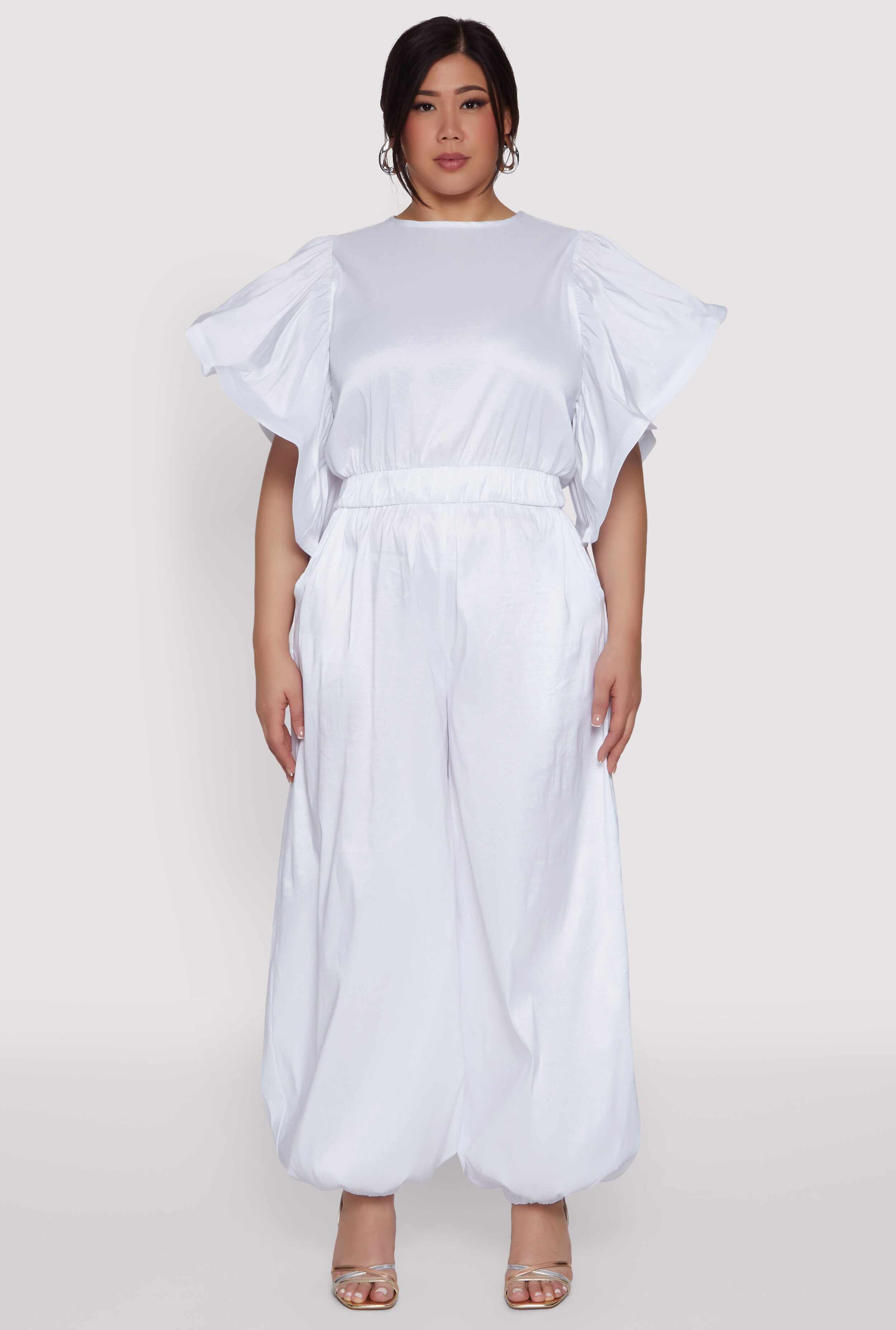 Plus Size Nylon Parachute Pants
