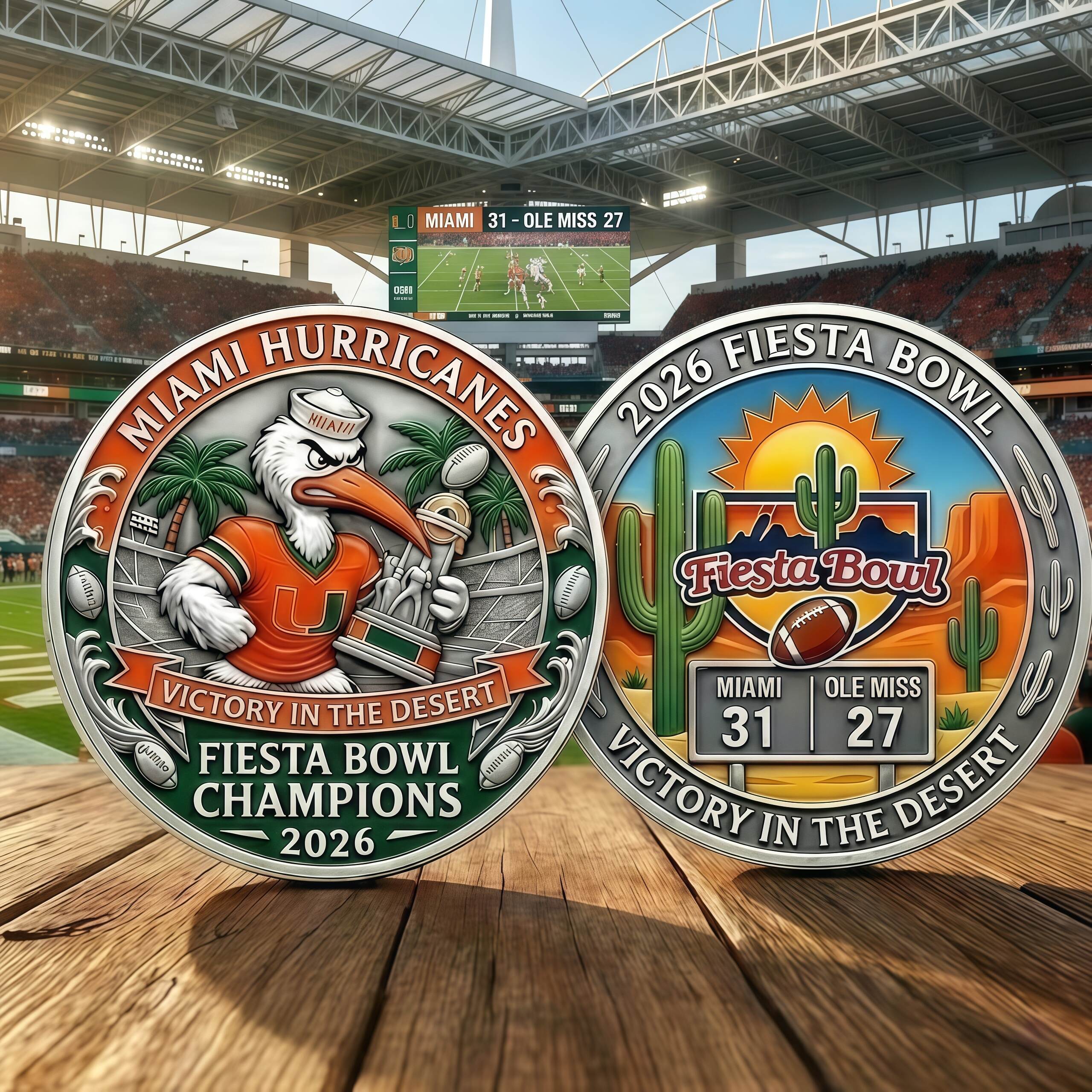 Miami Hurricanes 2026 Fiesta Bowl Champions Commemorative Coin