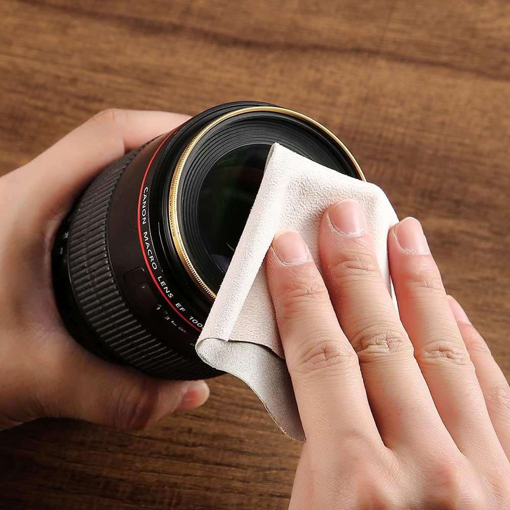 100 PCS Glasses Clean Cloth Suede, Lens Clean Cloth for Lenses, Glasses, Screens, Cameras, iPad, iPhone, Eyeglasses (6
