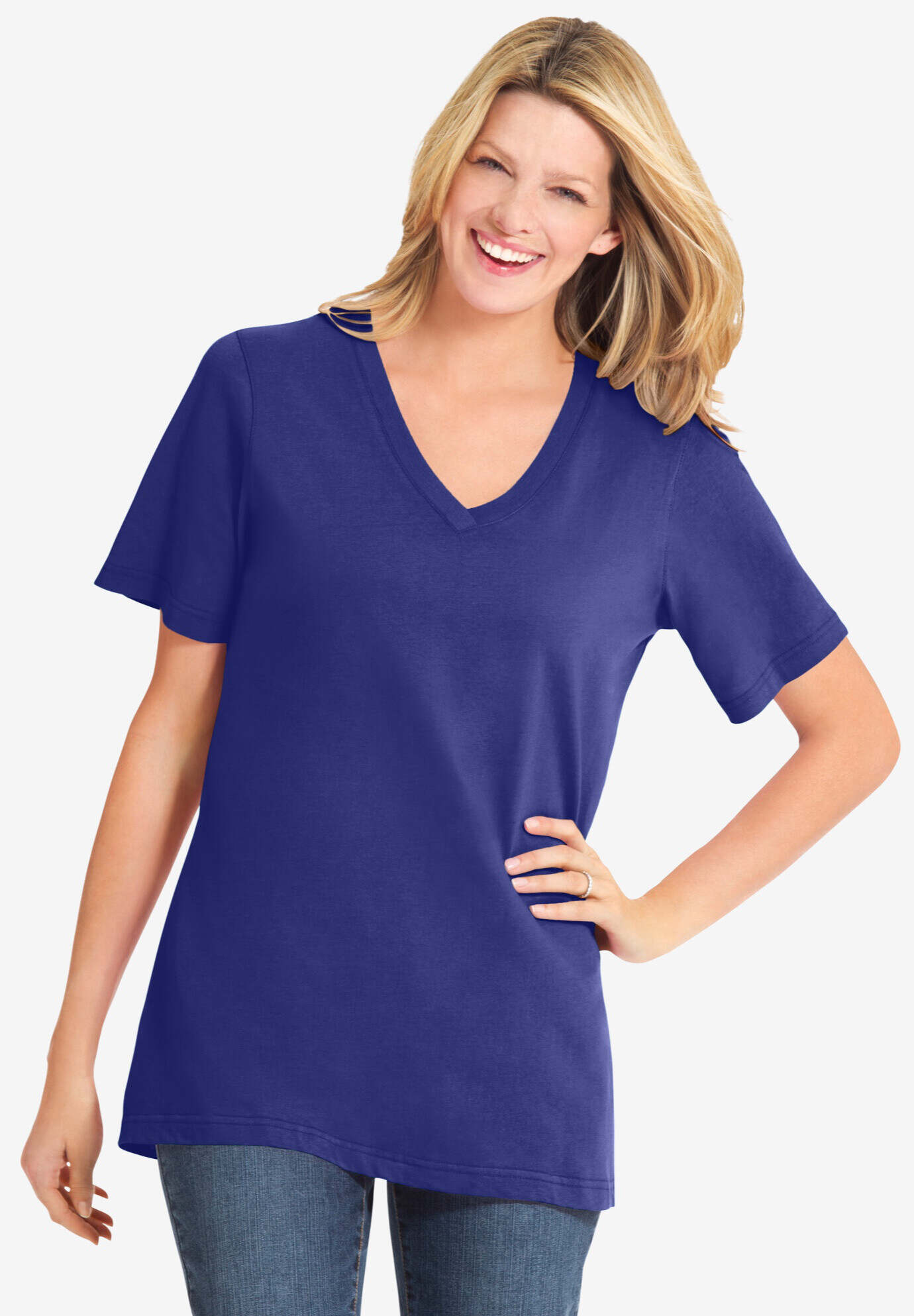 Perfect Short-Sleeve V-Neck Tee