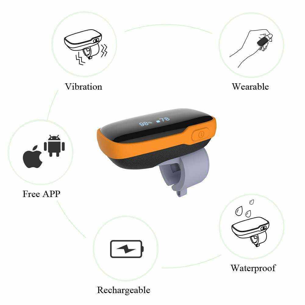 Wellue O2 Pulse Oximeter with Smart Reminder | Blood Oxygen Saturation Monitor for SpO2 and Heart Rate Tracking Continuously, Bluetooth Finger Ring with Free APP &PC Report