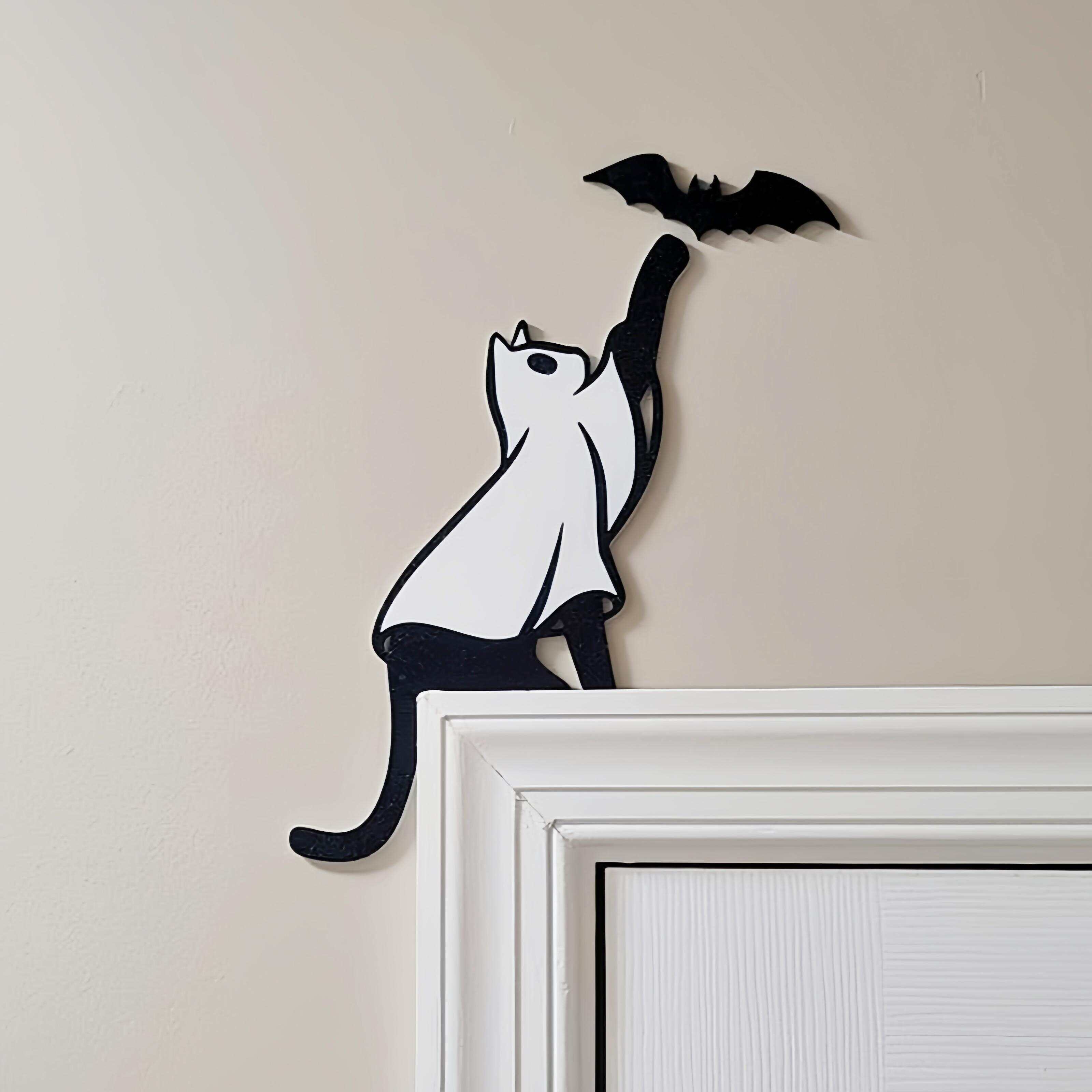 Ghost Cat Door Corner Topper Set