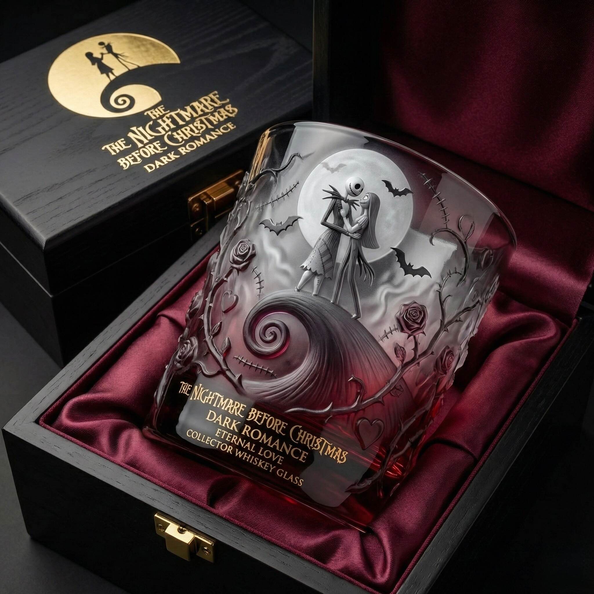 🥃 The Nightmare Before Christmas – Dark Romance Collector Whiskey Glass