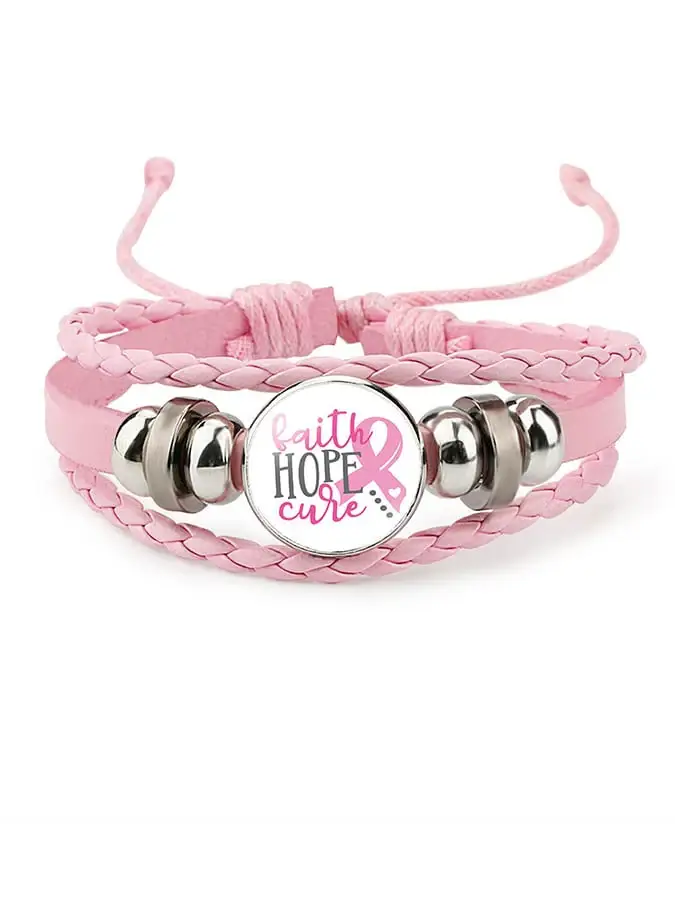 Weaving Pink Ribbon Bracelet (scalable)