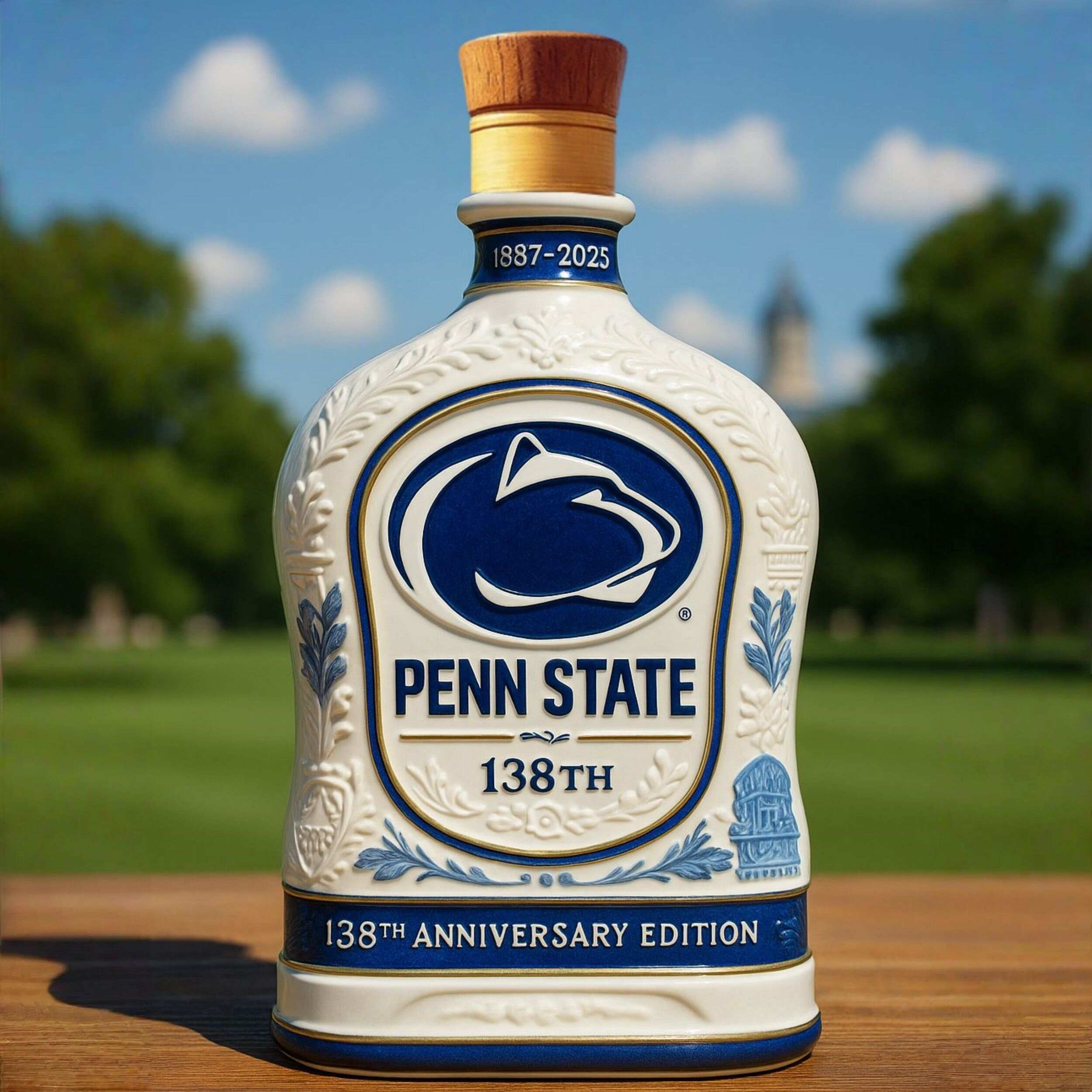 Penn State Nittany Lions 138th Anniversary Whiskey Bottle