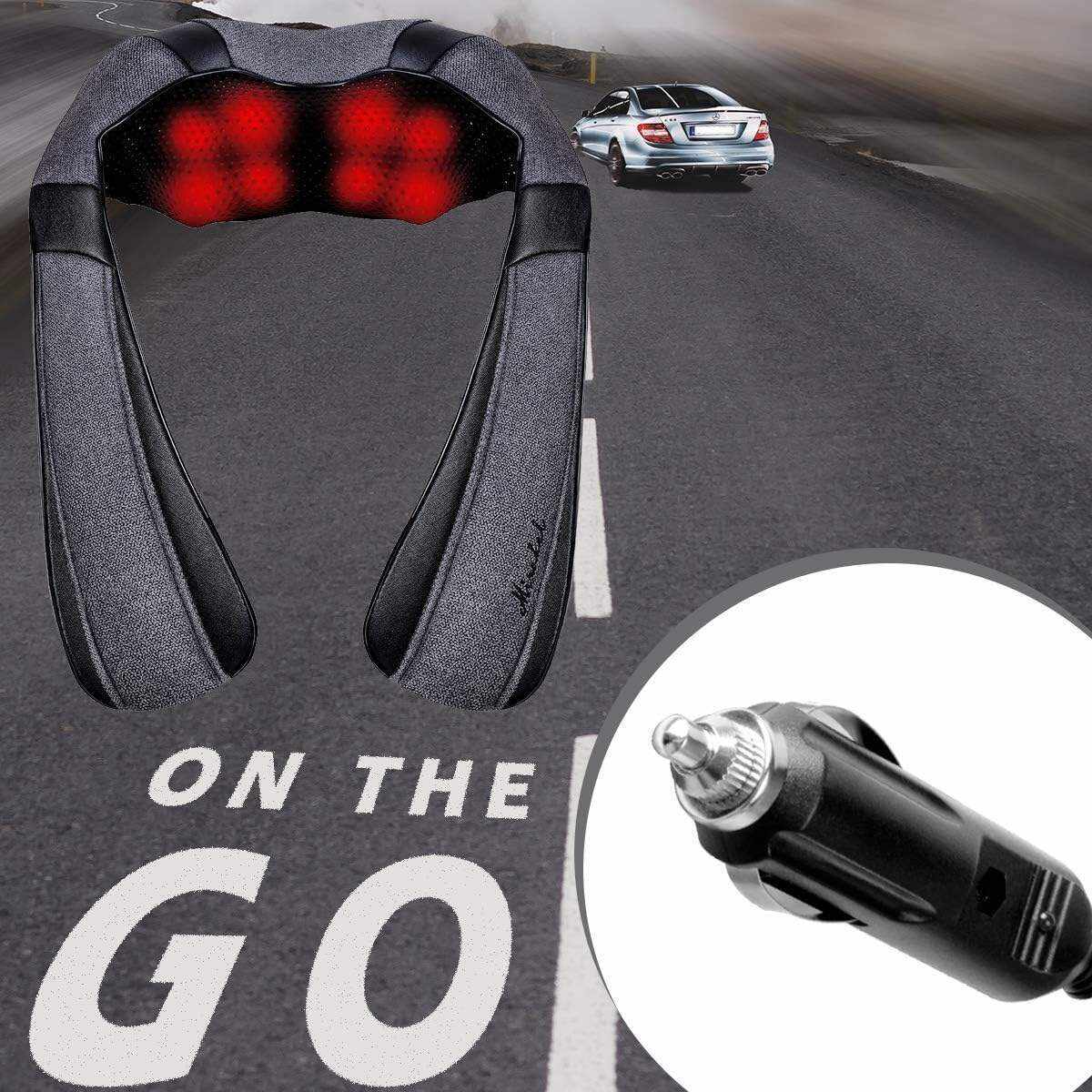 Back Massager, Shiatsu Neck Massager with Heat, Electric Shoulder Massager, Kneading Massage Pillow for Neck, Back, Shoulder, Foot, Leg, Muscle Pain Relief, Get Well Soon Presents - Christmas Gifts