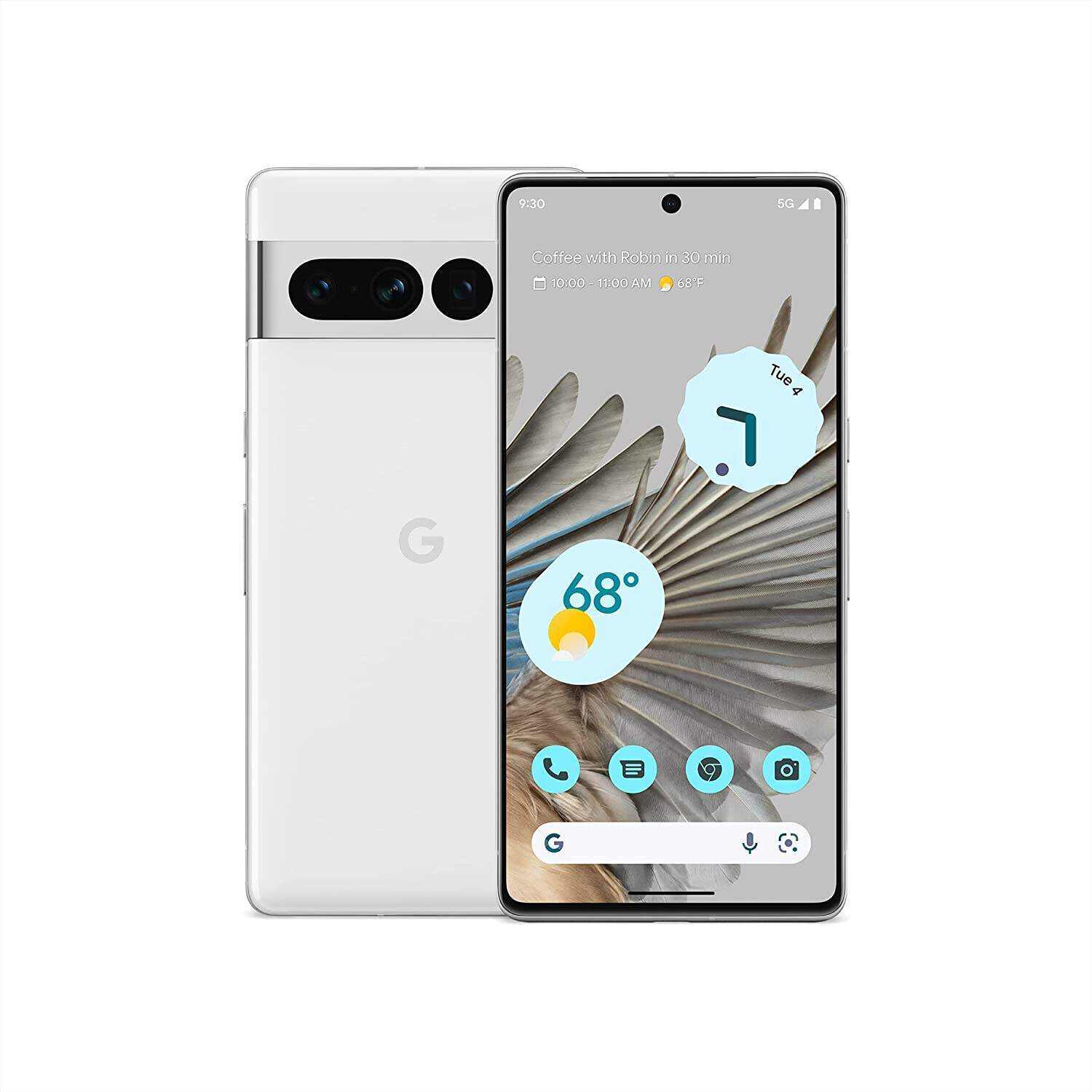 Pixel 7 Pro - 5G Android Phone - Unlocked Smartphone with Telephoto , Wide Angle Lens, and 24-Hour Battery - 128GB - Snow