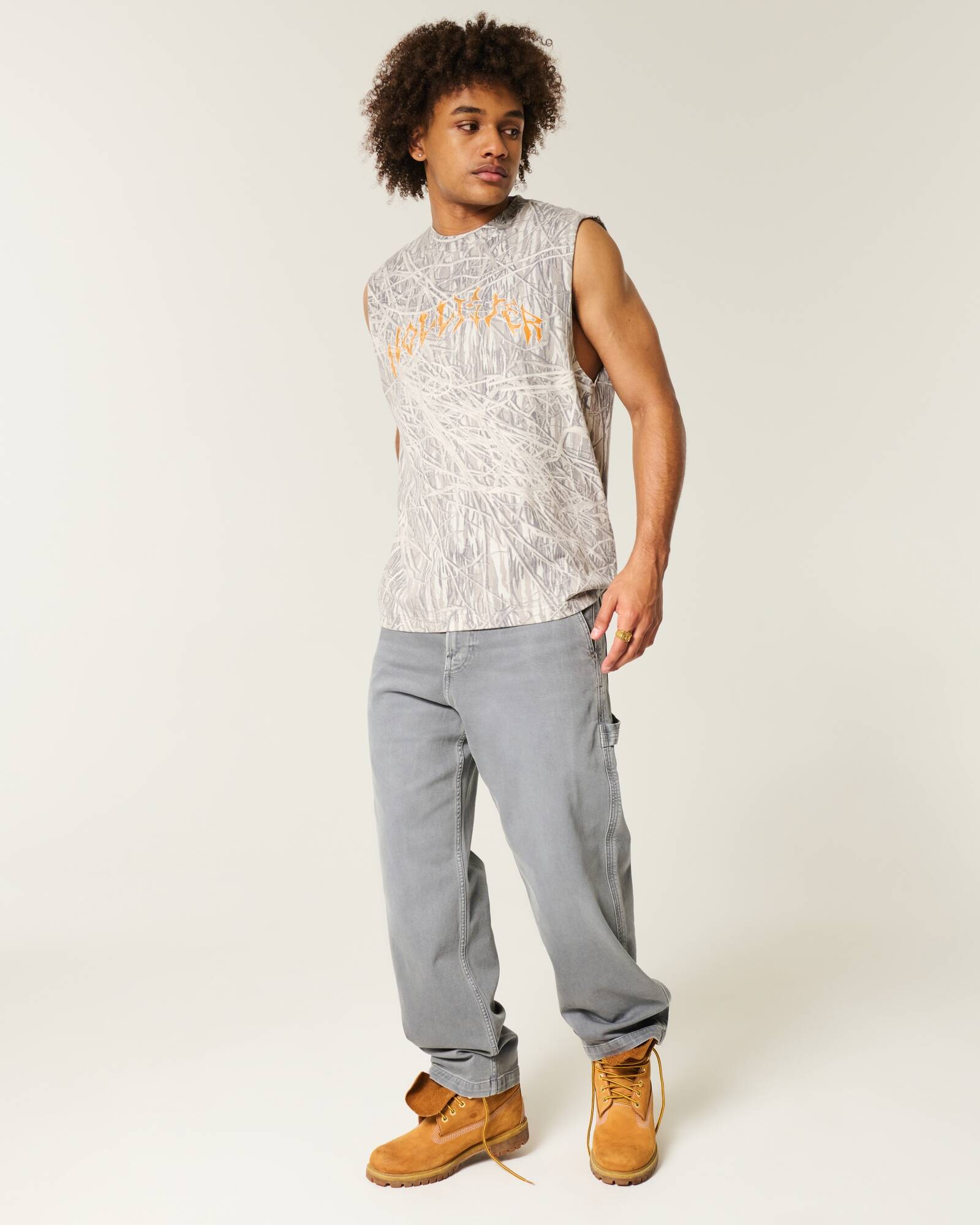 Railroad Stripe Baggy Painter Jeans