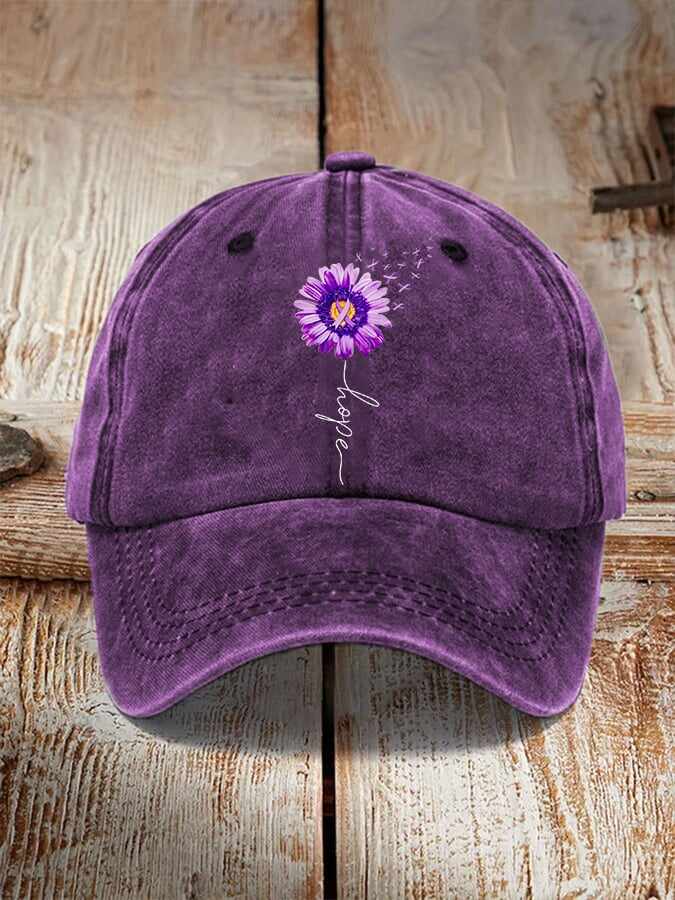 Purple Ribbon Alzheimer's Awareness Fighter Supporter Hat