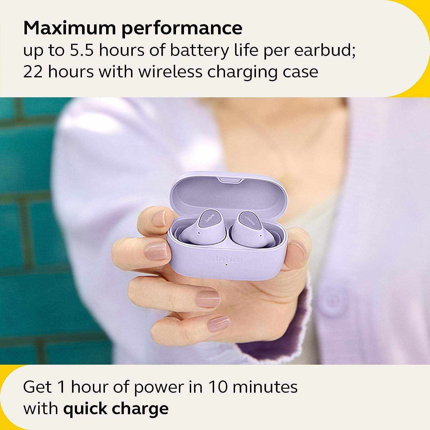 Jabra Elite 10 True Wireless Earbuds – Advanced Active Noise Cancelling Earbuds with Next-Level Dolby Atmos Surround Sound –All-Day Comfort, Multipoint Bluetooth, Wireless Charging – Cream