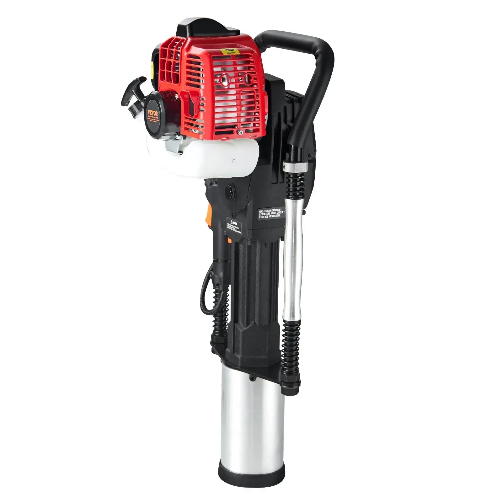 52cc Gas-Powered T Post Driver,2-Stroke Engine Gasoline Fence Piling Pounder, 1300W Portable Piledriver with 3 Post Driving Head(49/69/100 mm) , For Farm, Ranch Fencing, Road Improvements