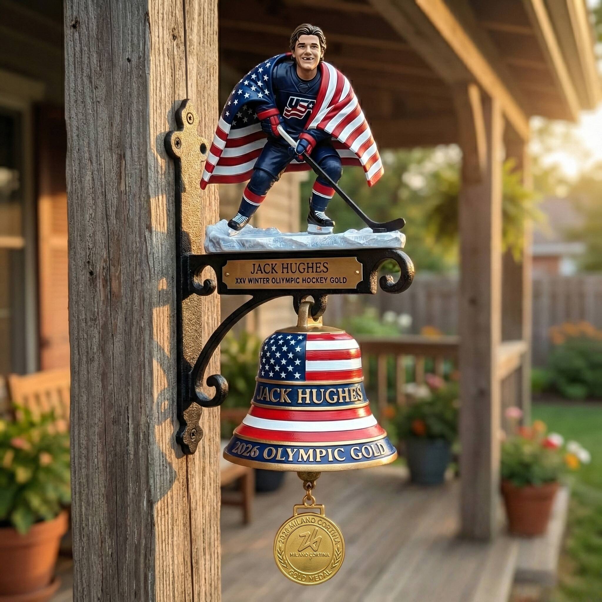Jack Hughes – 2026 Winter Olympic Gold Commemorative Wall Bell