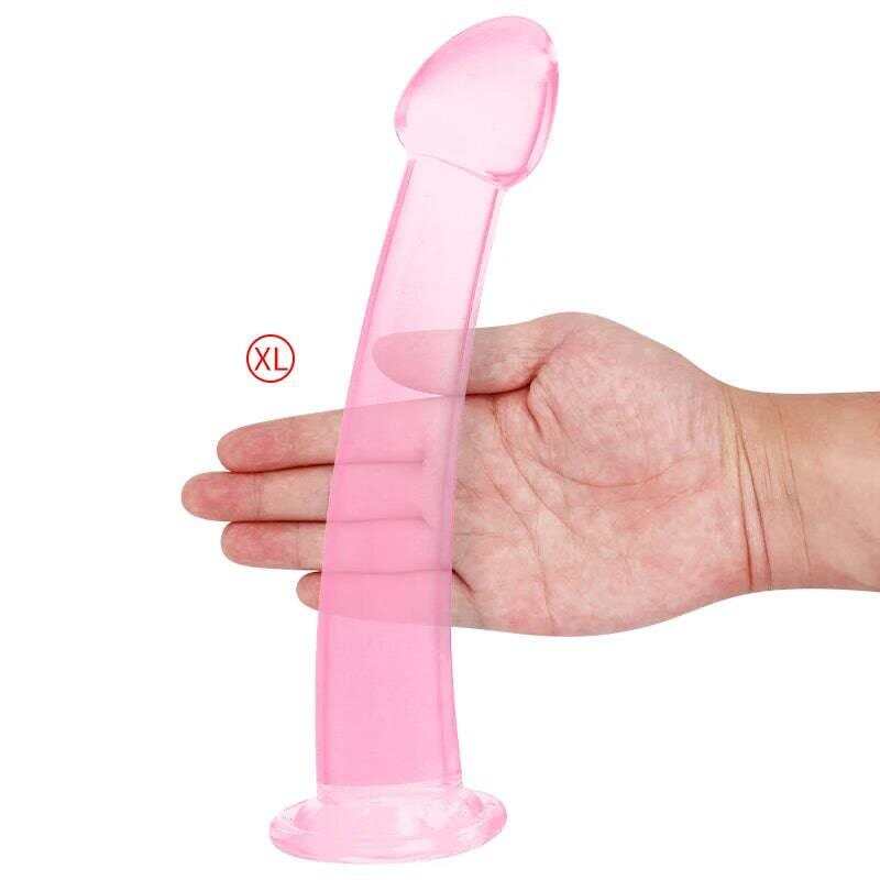 Soft Jelly Dildo with Suction Cup – Crystal Masturbator for Women and Men