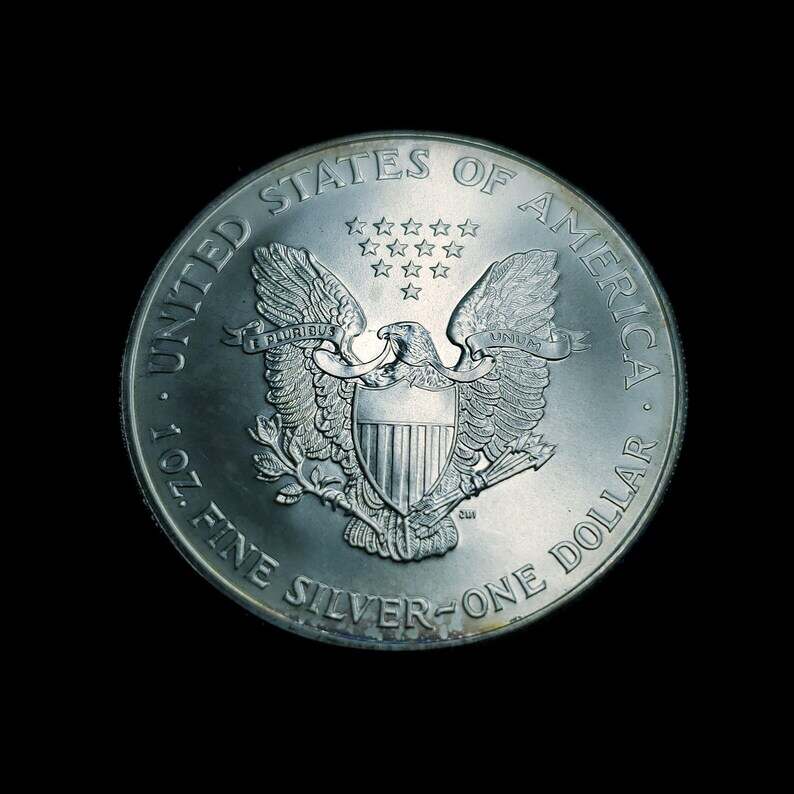 2002   American Silver Eagle   -  1 Oz .999 Silver - Key Date- Slight toning -   # 610