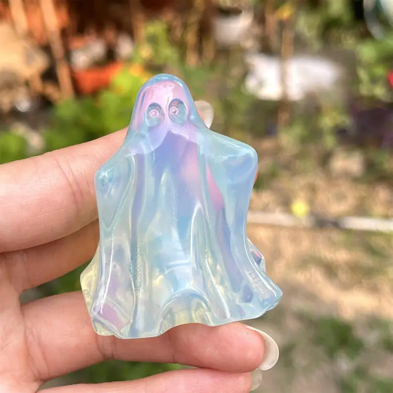 👻Hand Carved Opalite Ghost