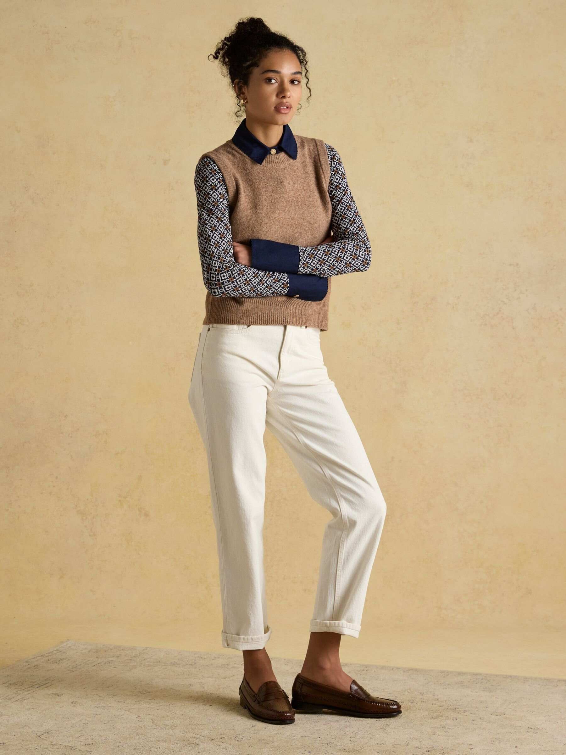 Holly Navy/White Knitted Vest