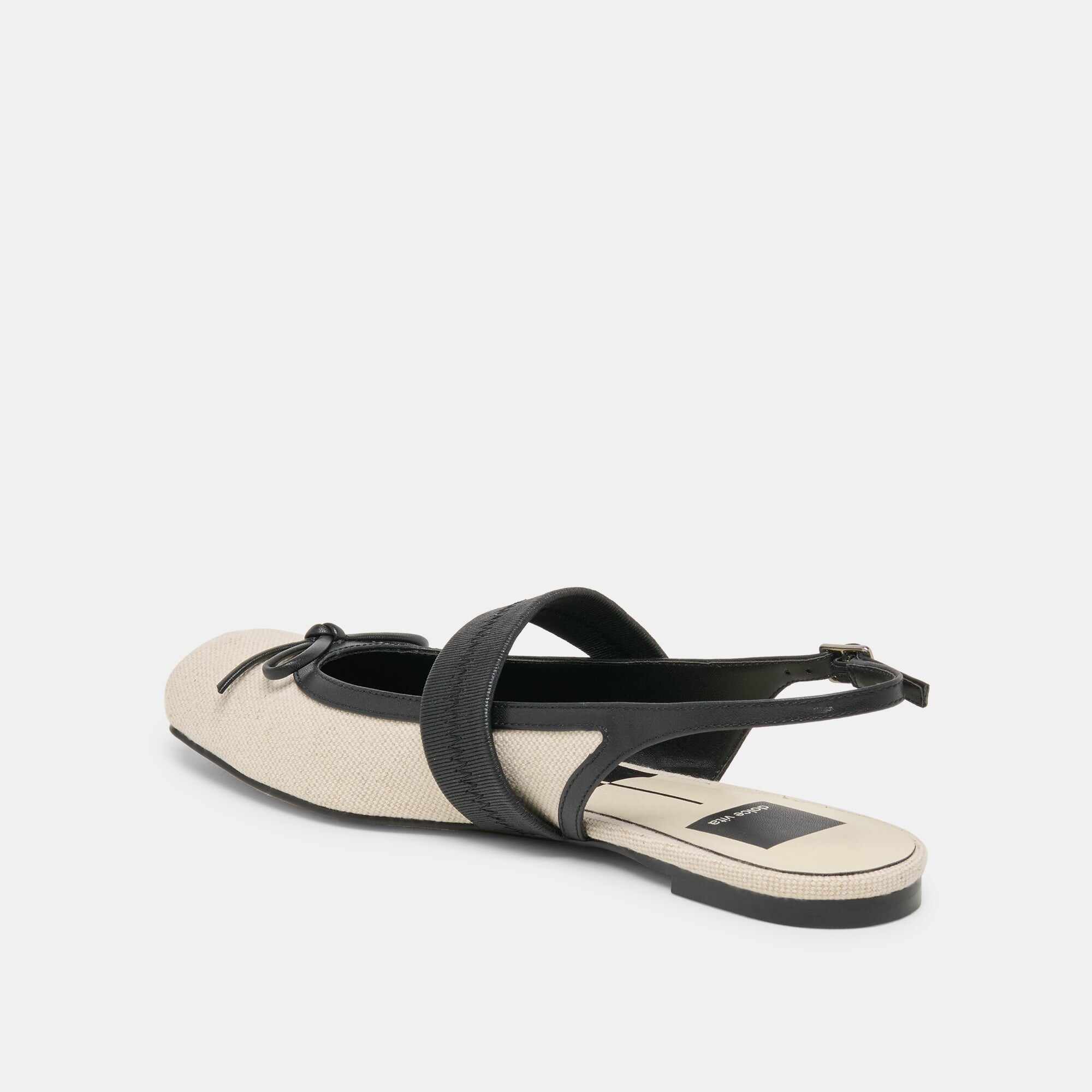 GRIFAN FLATS NATURAL BLACK LINEN