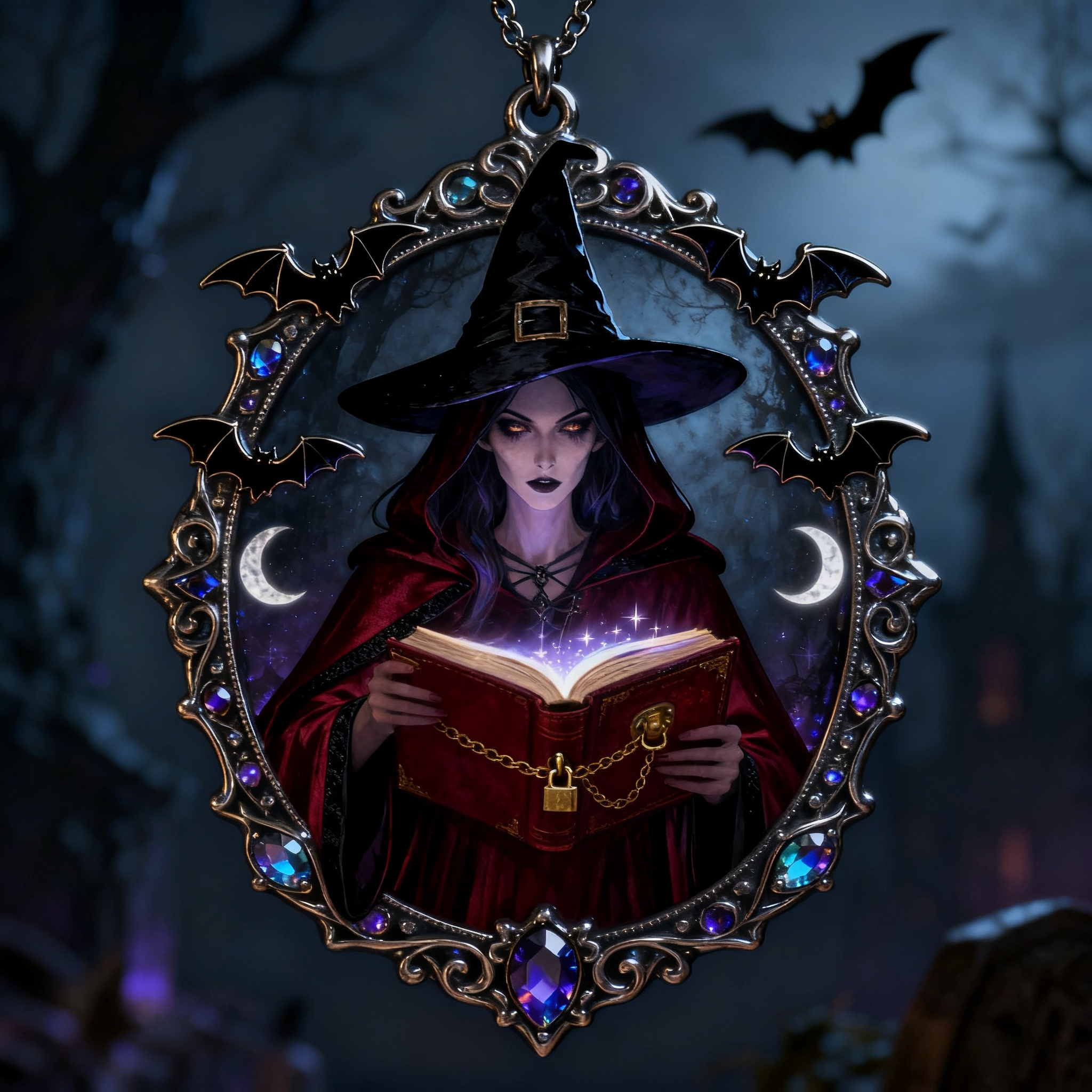 Mysterious Enchanting Witch Pendant Ornament