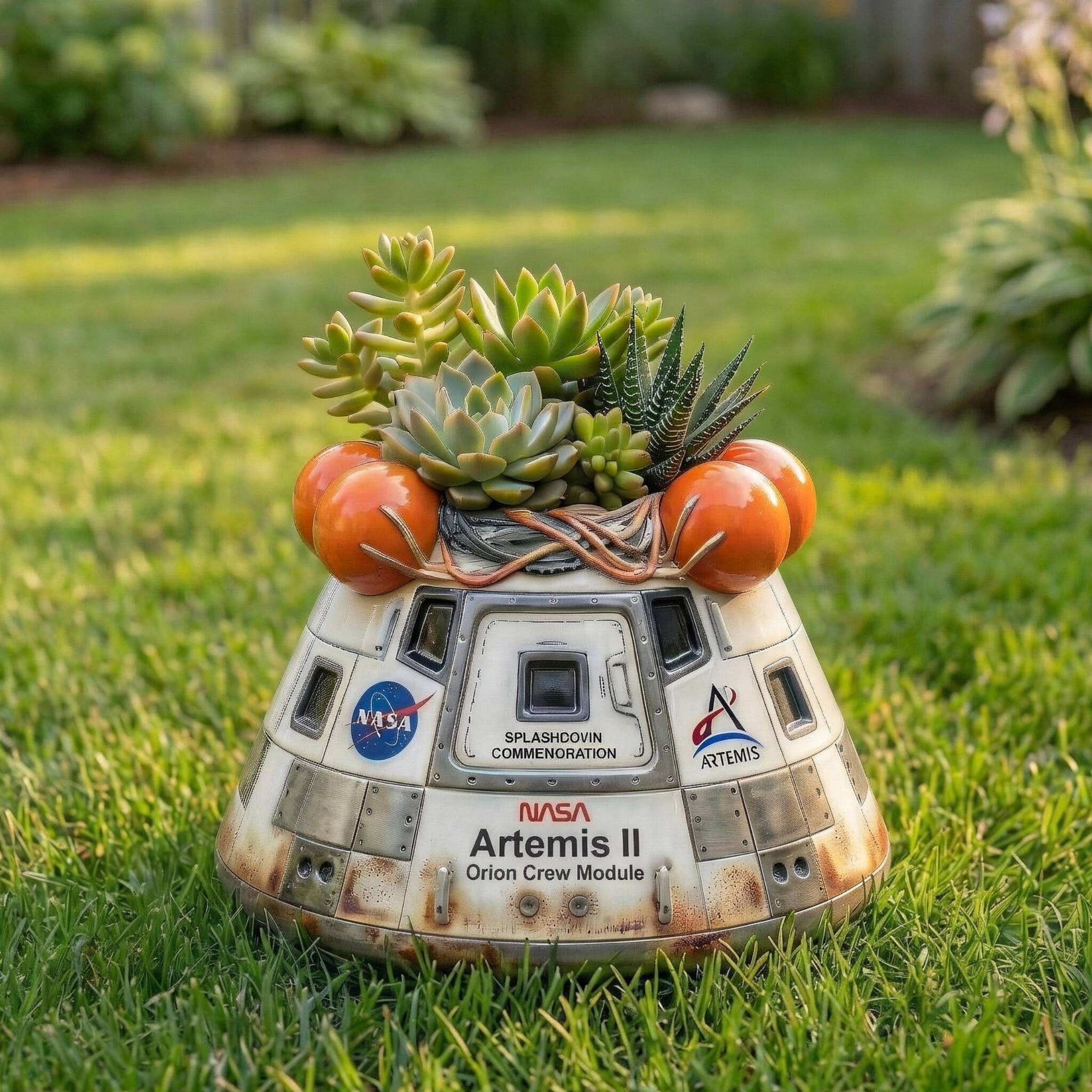 🌕 NASA Artemis II: Orion Crew Module Planter – Splashdown Legacy 🌱