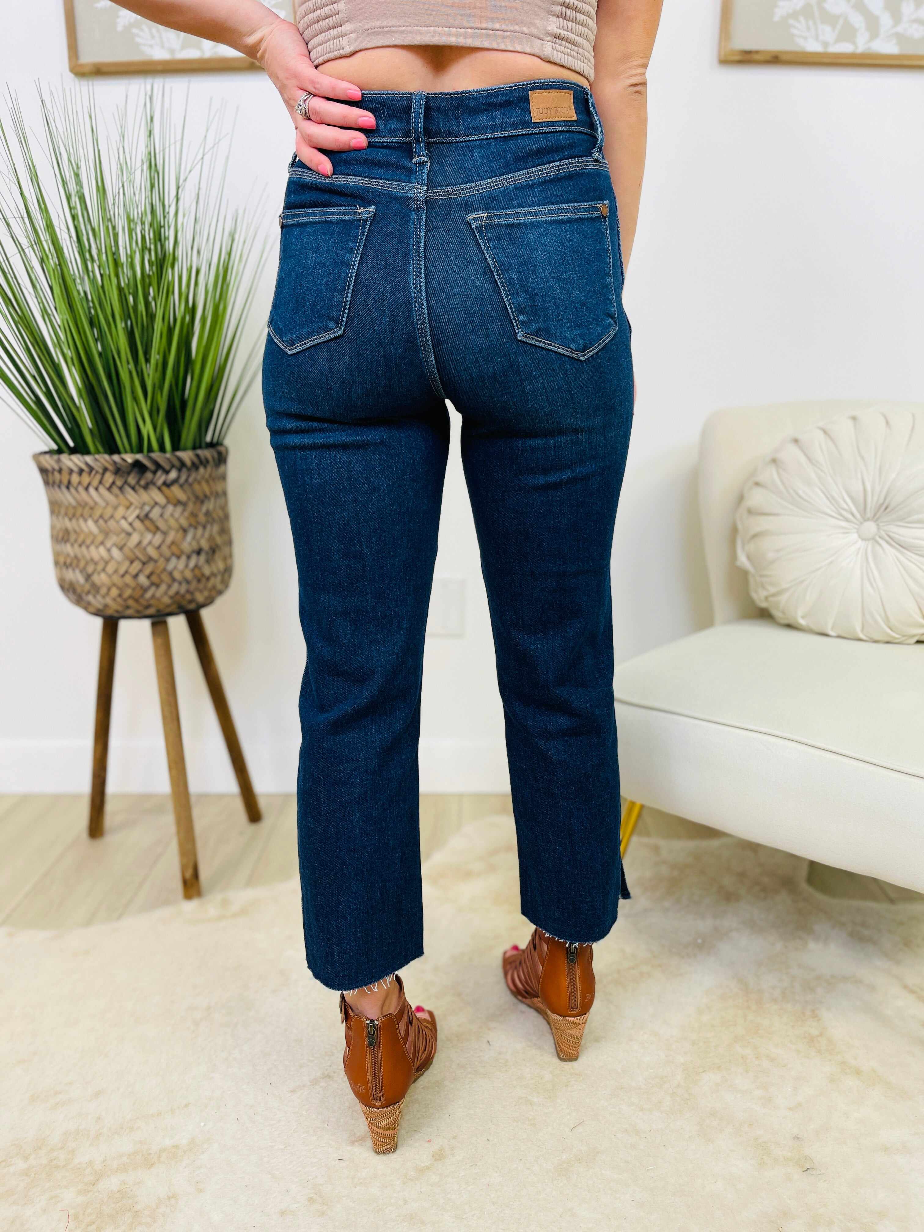 PLUS/REG You Can't Slit With Us Wide Leg Cropped Jeans