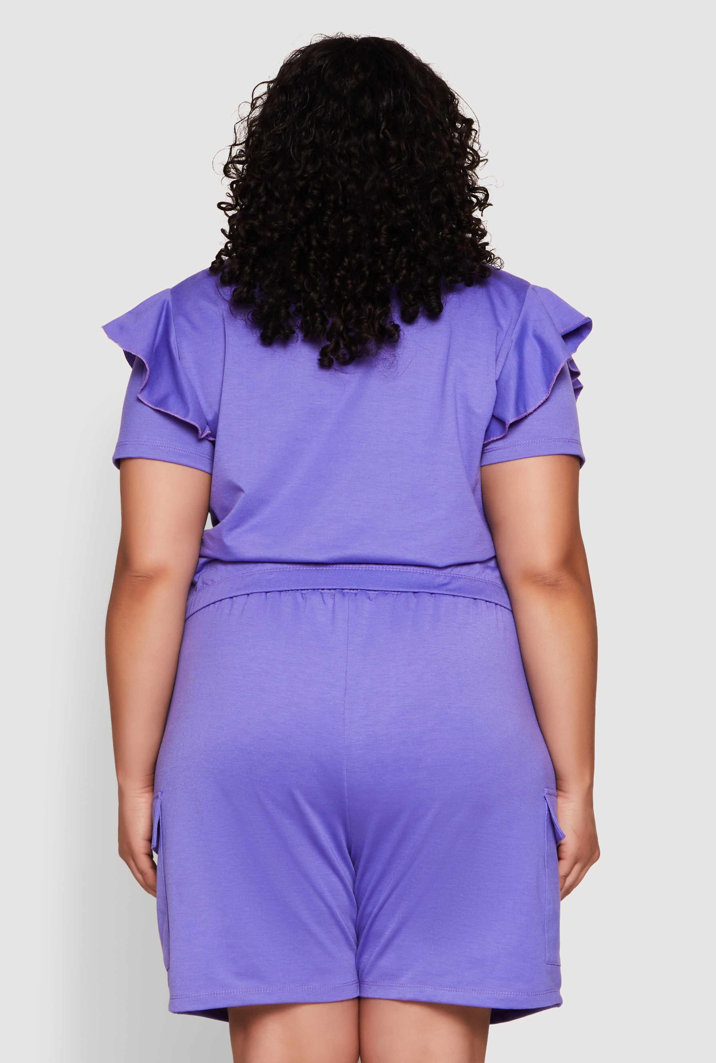 Plus Size Tiered Ruffle Sleeve Face Graphic Top
